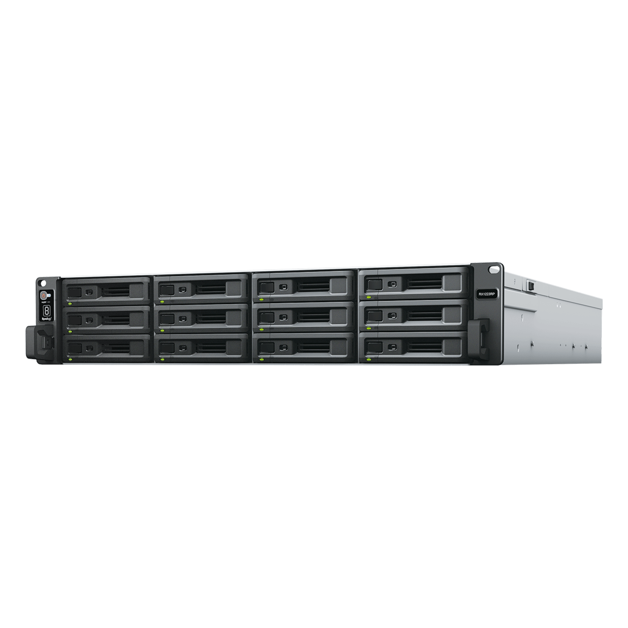 Unidad de Expansión NAS / 12 Bahías SATA / HDD SSD 3.5" o 2.5" / Fuente Redundante / Plug-and-Play / Alta Disponibilidad — SYNOLOGY · SKU RX1223RP