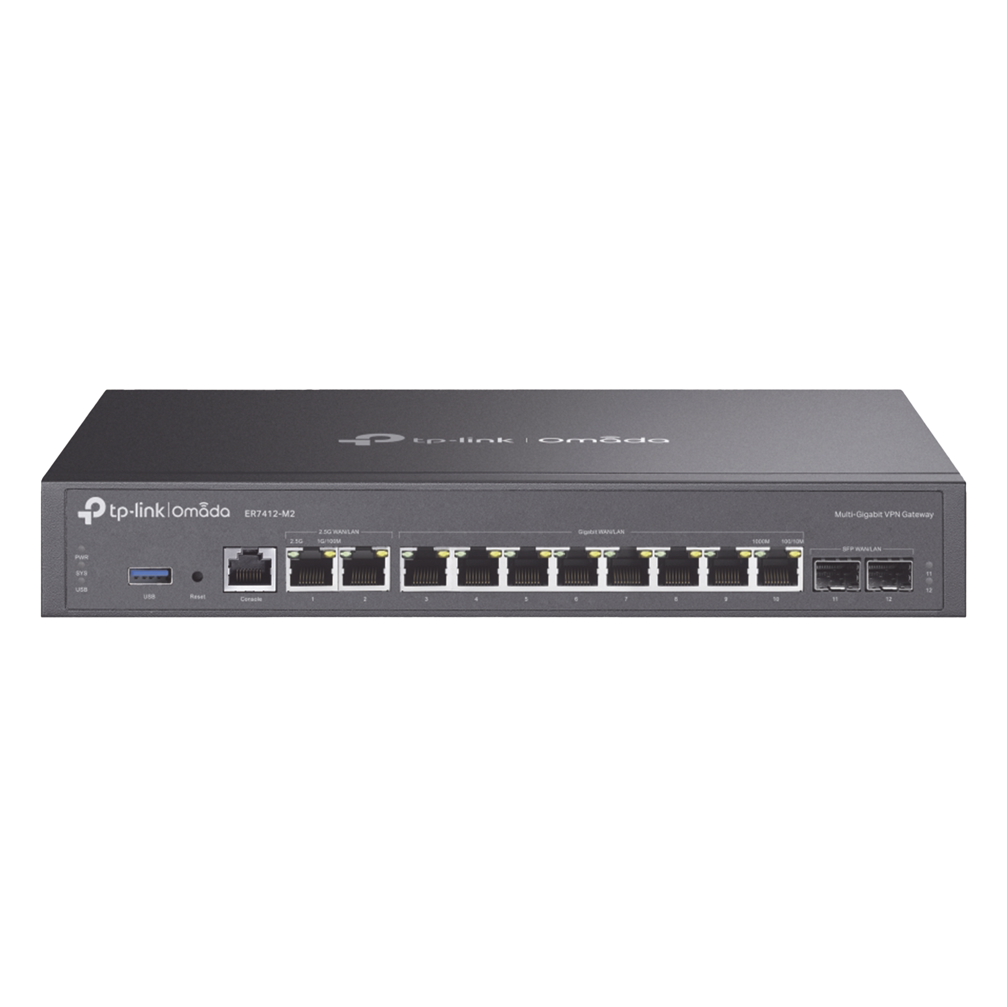 Router Empresarial Multi-WAN / 11 Puertos WAN con Balanceo de Carga / 2 Puertos 2.5 Gigabit / 8 Puertos Gigabit / 2 Puertos SFP / 1,000,000 Sesiones Concurrentes / USB 3.0 — TP-LINK · SKU ER7412-M2