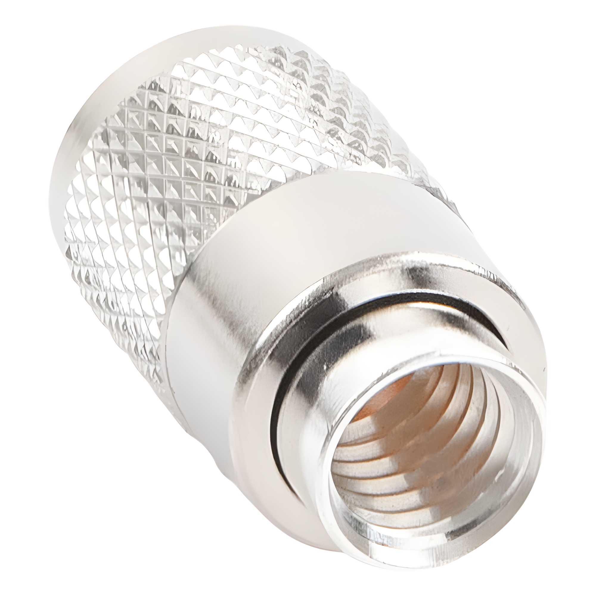 Conector Coaxial UHF Macho / PL-259 / Ensamble Roscado-Soldable / Para Cables RG-8/U, RG-213, RG-214, LMR-400, Belden 9913 / Cuerpo Bronce Plateado / Concha Níquelada