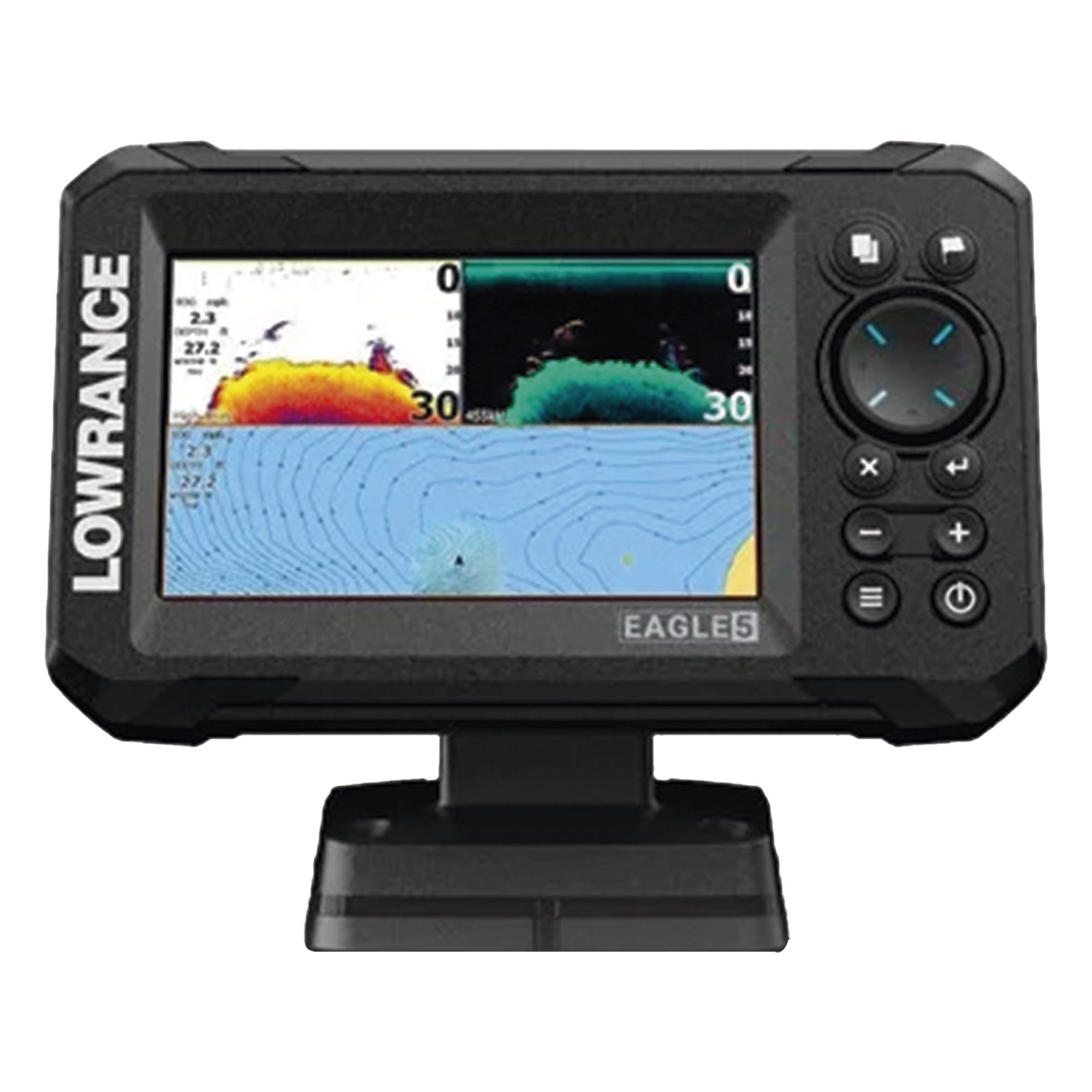 Ecosonda / Pantalla IPS 5 pulgadas / Transductor 50/200 kHz / CHIRP / DownScan 800 kHz / C-MAP Discover — LOWRANCE · SKU 000-16310-001