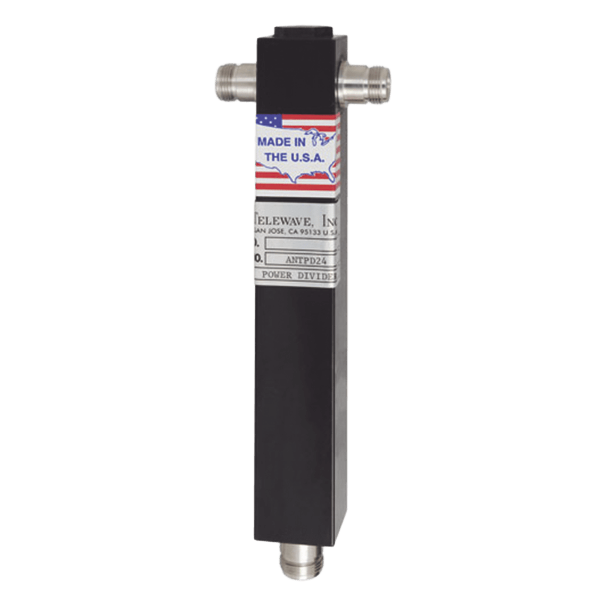Divisor de Potencia RF / 2 Vías / 350-600 MHz / 500 W / 50 Ω / Conectores N Hembra — TELEWAVE, INC · SKU ANTPD-24