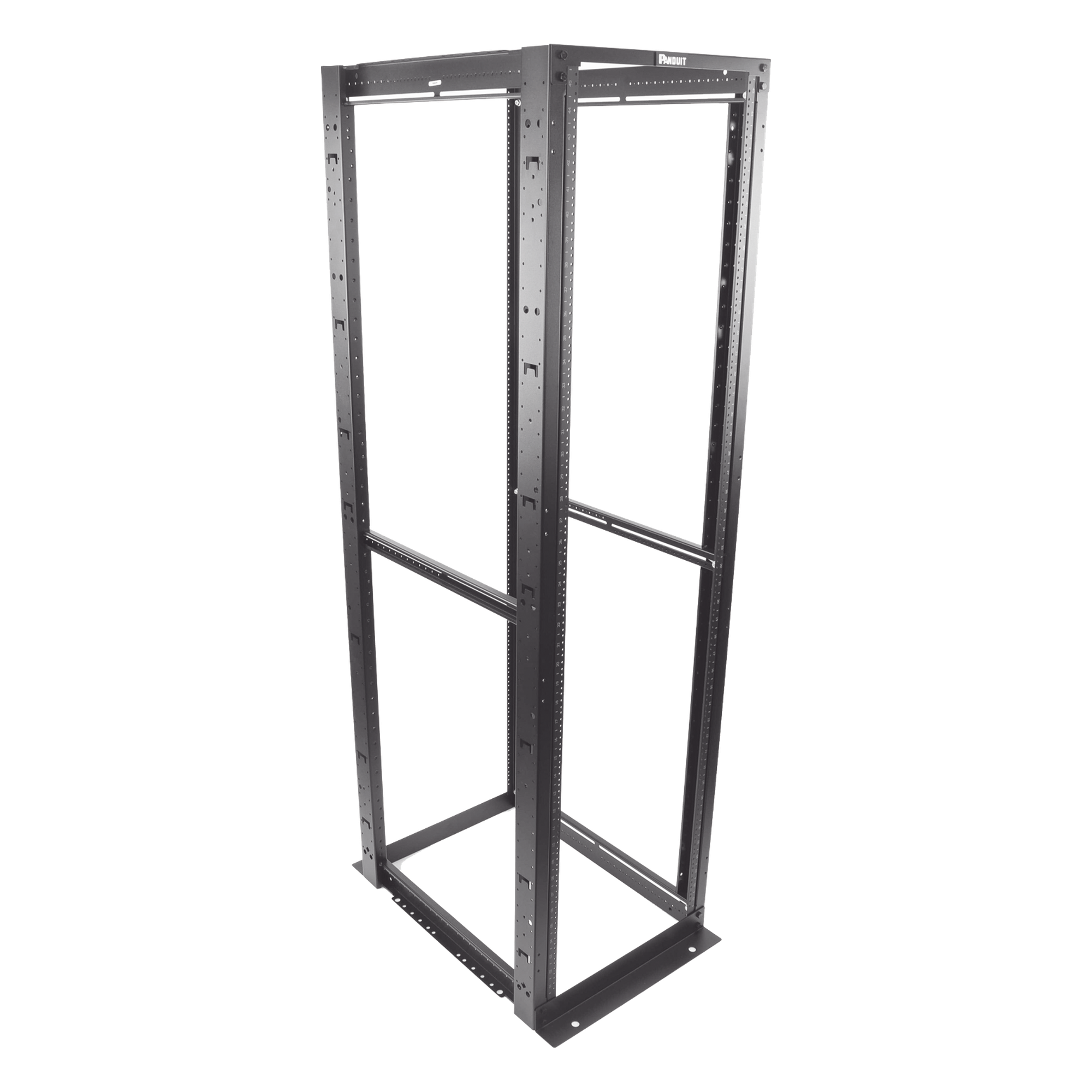 Rack de Cuatro Postes / 45 Unidades de Rack / 19" EIA / Carga 2500 lbs (1134 kg) / Profundidad 762 mm (30 in) / Rieles Numerados Roscados #12-24