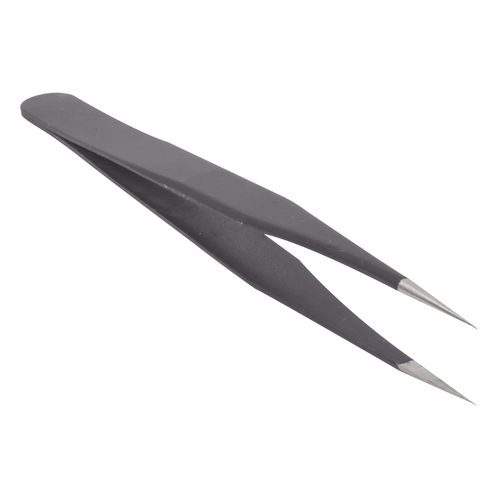 Pinzas Antiestáticas / Acero Inoxidable / Recubrimiento ESD / Mango Ancho / Punta Afilada / 12.3 cm (4.8 in) / 17 g