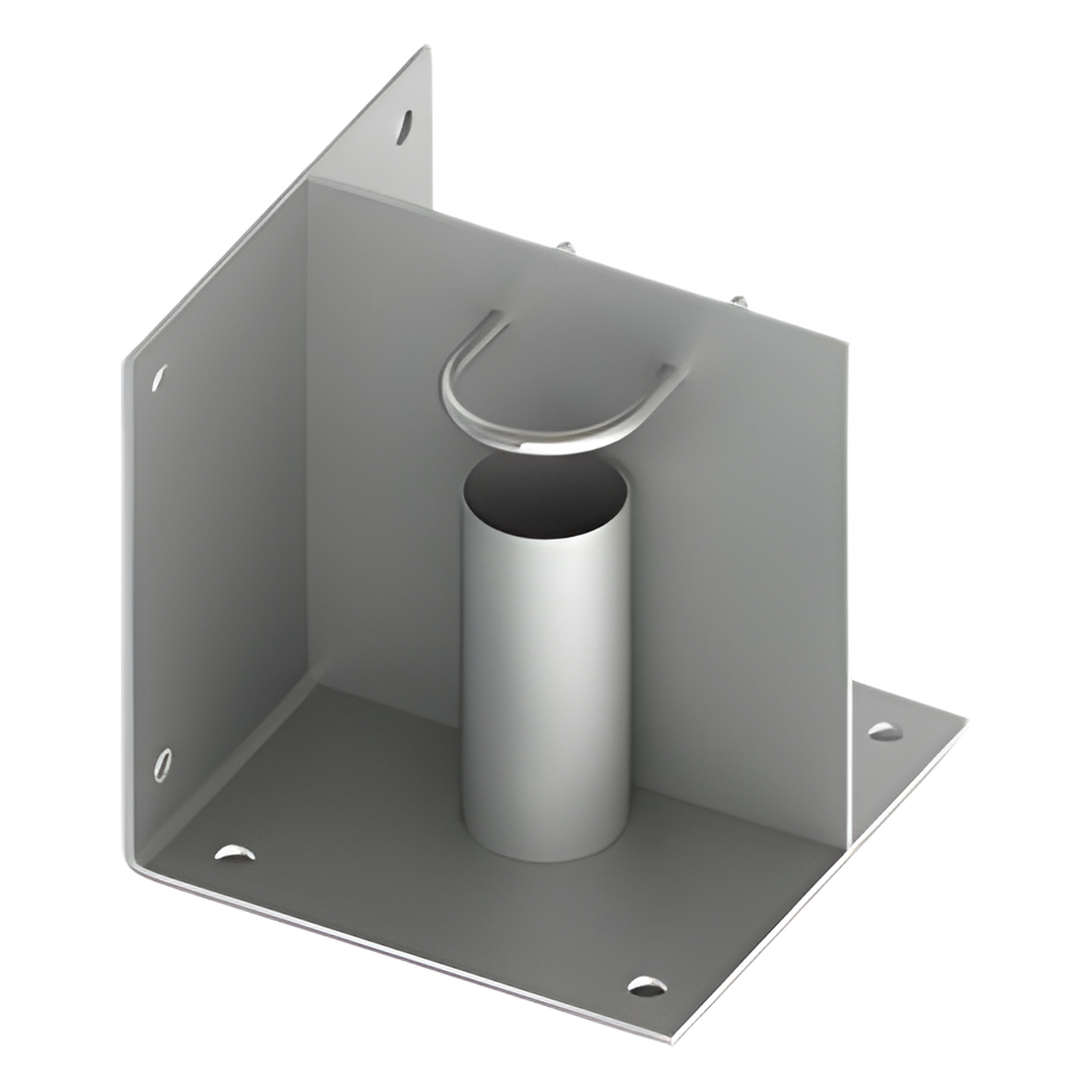 Base de Montaje para Mástil de 2" / Acero Galvanizado / Instalación en Piso o Esquina / Compatible con Mástiles SLM-15 — SYSCOM TOWERS · SKU SLM-BA-2G