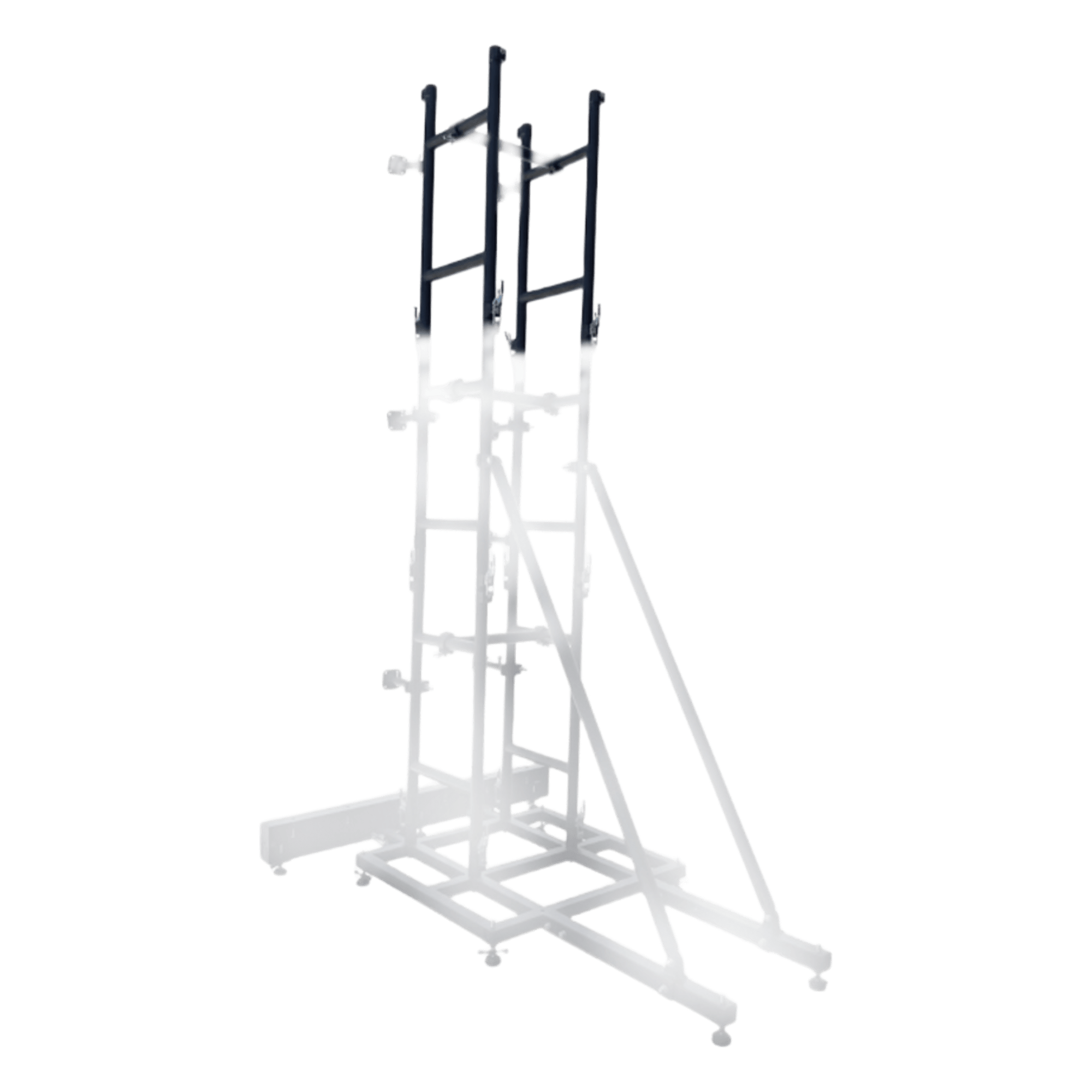 Accesorio Estructural Tipo H / Pantalla 1.5 m x 3 m / Aluminio / Base Modular 1 m (3.3 ft) / Pintura Electrostática Negra / Ganchos de Seguridad Integrados — SHINESTAGE · SKU H23012061004