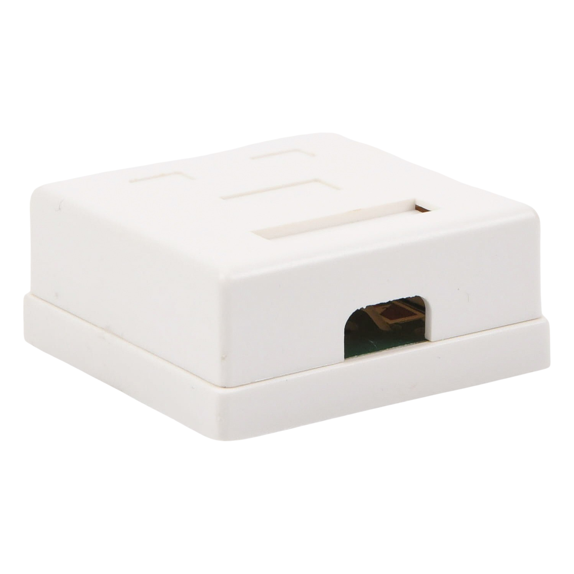 Caja de Pared / 2 Puertos / Cat5e / UTP / Superficial / T568A/T568B / 0 a 70°C