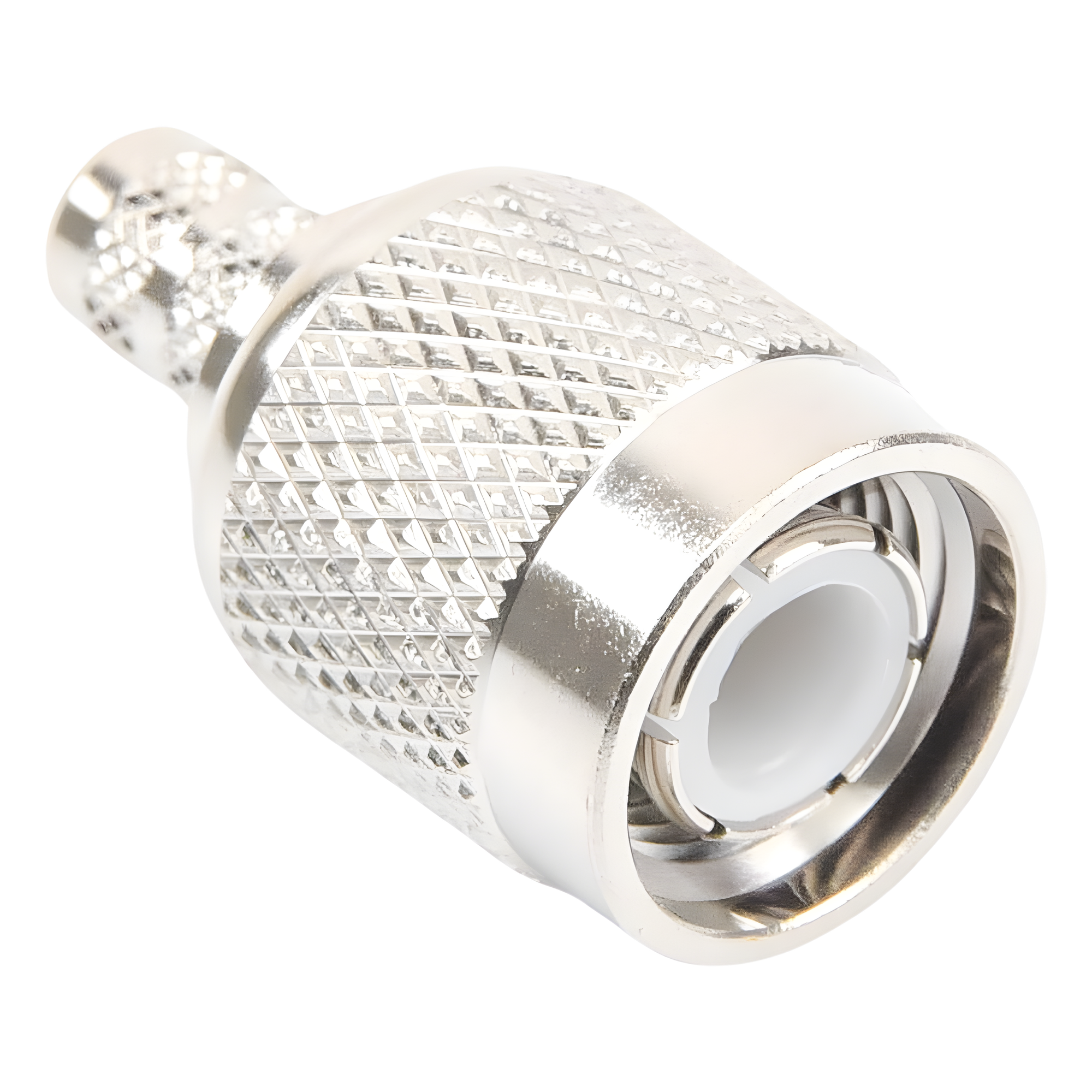 Conector TNC Macho / Anillo Plegable / LMR-240 RG-8/X Belden 9258 / Níquel Oro Delrin