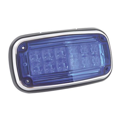 Luz de advertencia 8 X 4", Color Azul, IP67, SAE, Ideal para Ambulancias