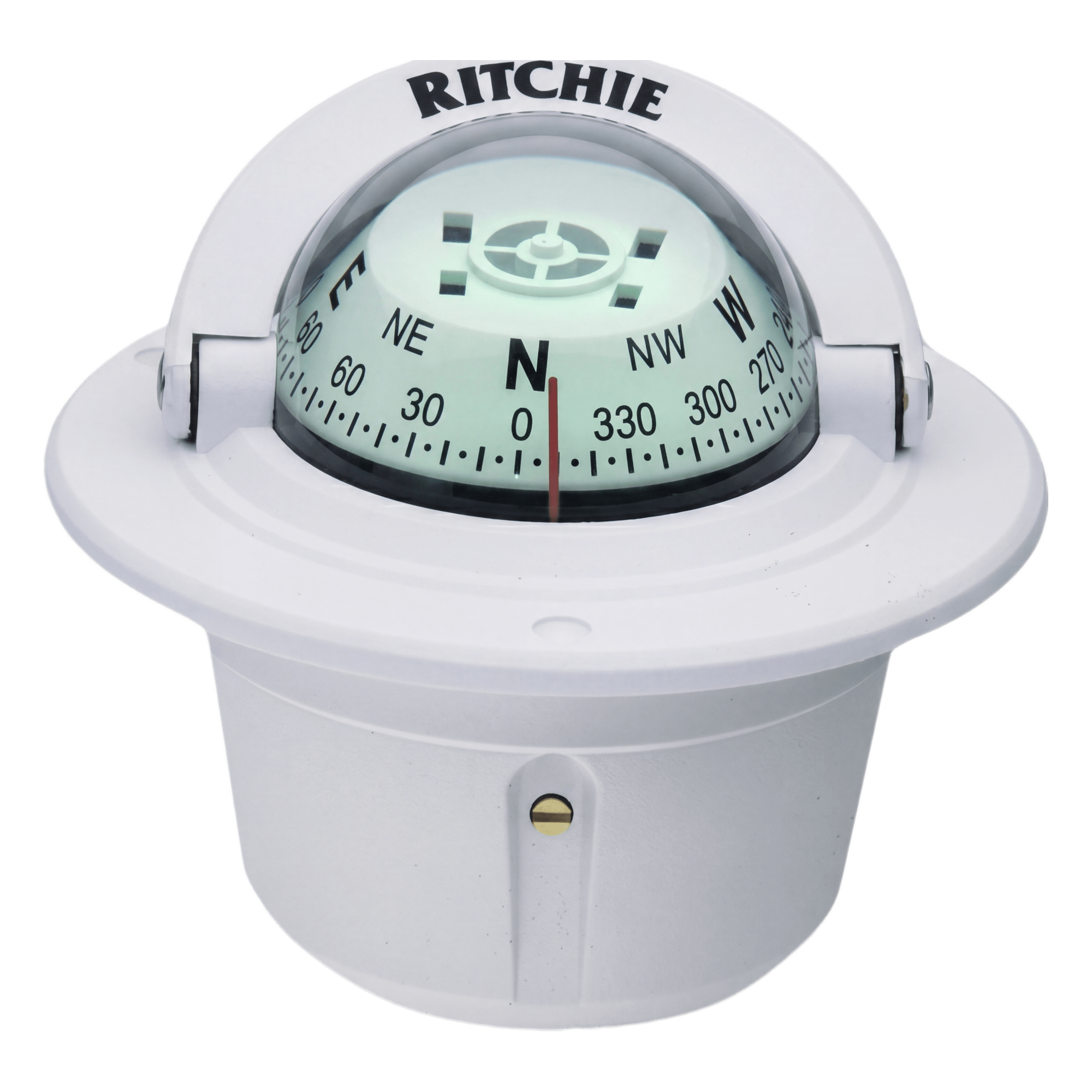 Brújula de Navegación Marítima / Dial 70 mm / Iluminación Nocturna Verde / Montaje Flush / 100% Reparable — RITCHIE · SKU F-50W