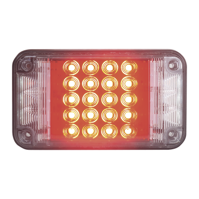  Luz de Advertencia de 7X4", Color Rojo, Con Luces de Trabajo, Ideal para Ambulancias