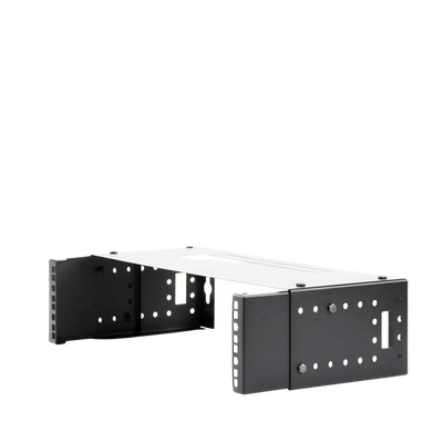 Rack Abierto de montaje en Pared, de 19in,  Profundidad Ajustable (8" a 12") de 2.5  Unidades de rack, con Capacidad de Crecimiento.