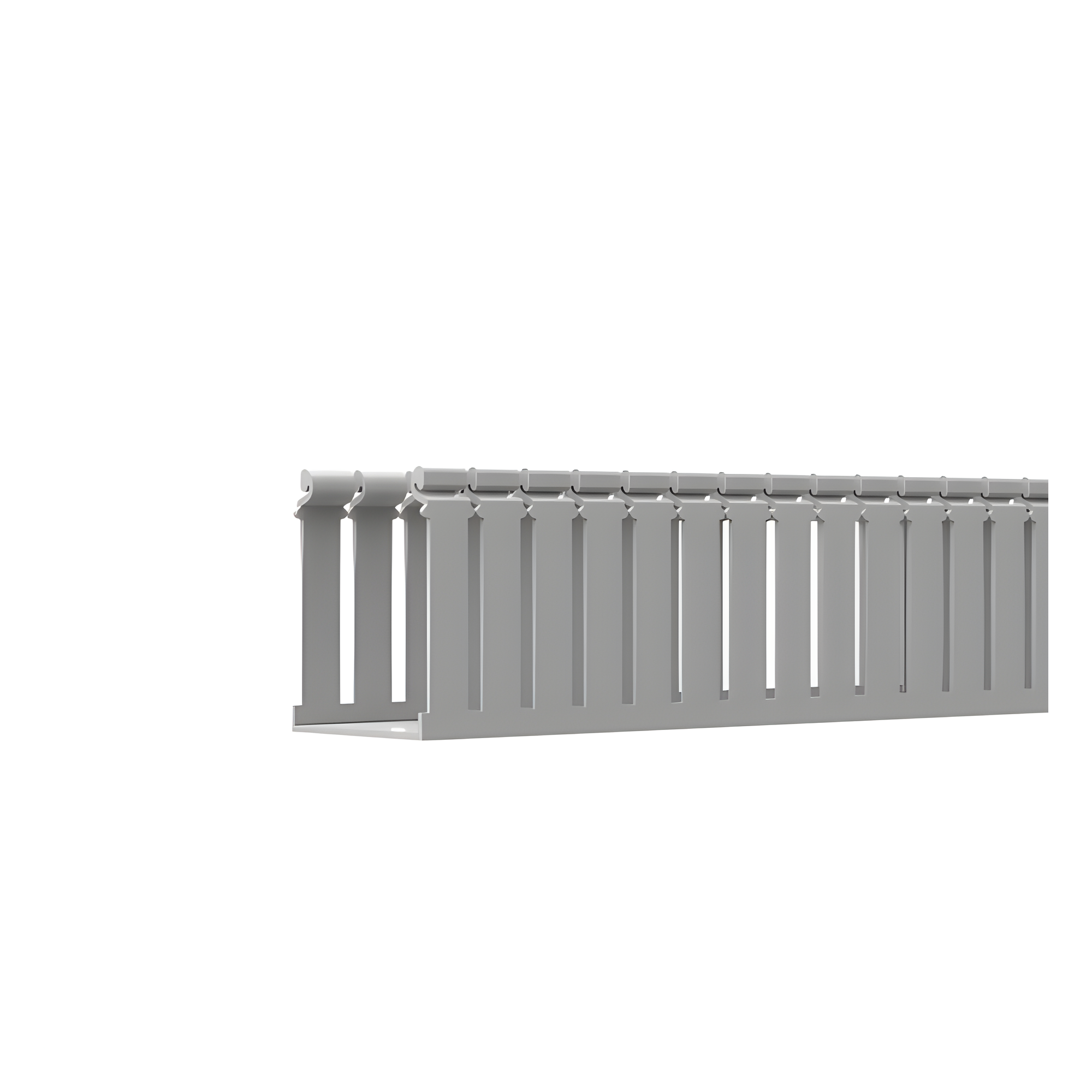 Canaleta Ranurada de PVC con Tapa / Tipo F / 4.25 x 4.10 x 6.6 ft / UL 94 V-0 / Gris Claro — PANDUIT · SKU FC4X4LG2