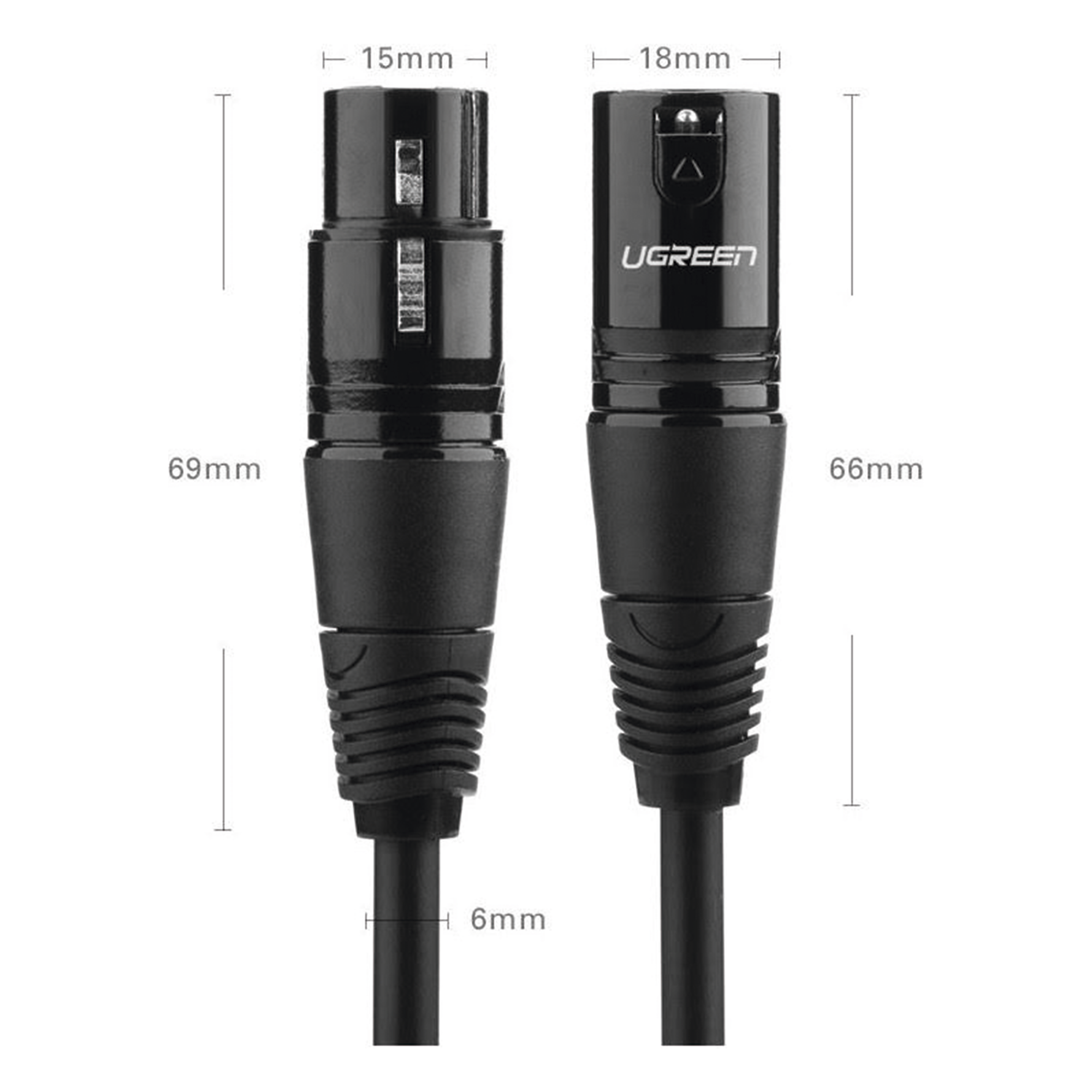 Cable XLR Balanceado / 3 Pines / 15 m (49.2 ft) / Triple Blindaje / Conectores Niquelados / Diámetro 6 mm