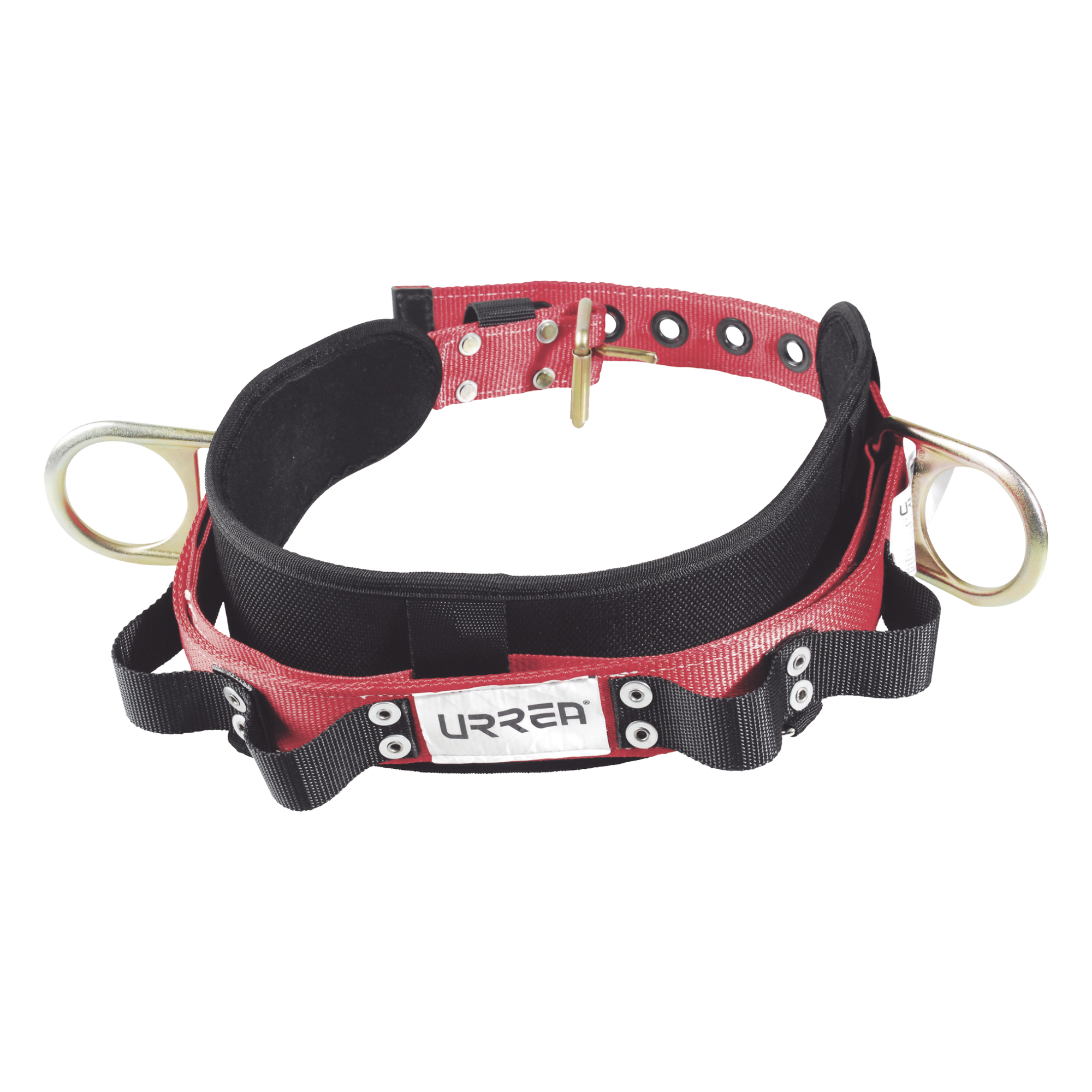 Cinturón de Seguridad para Liniero / Talla 40 / Neopreno de Alta Tensión / Nylon 4" Acolchonado / 4 Compartimentos / ANSI A10.14 y Z359.1 / Dos Anillos Tipo D — URREA · SKU SYS-USC01M