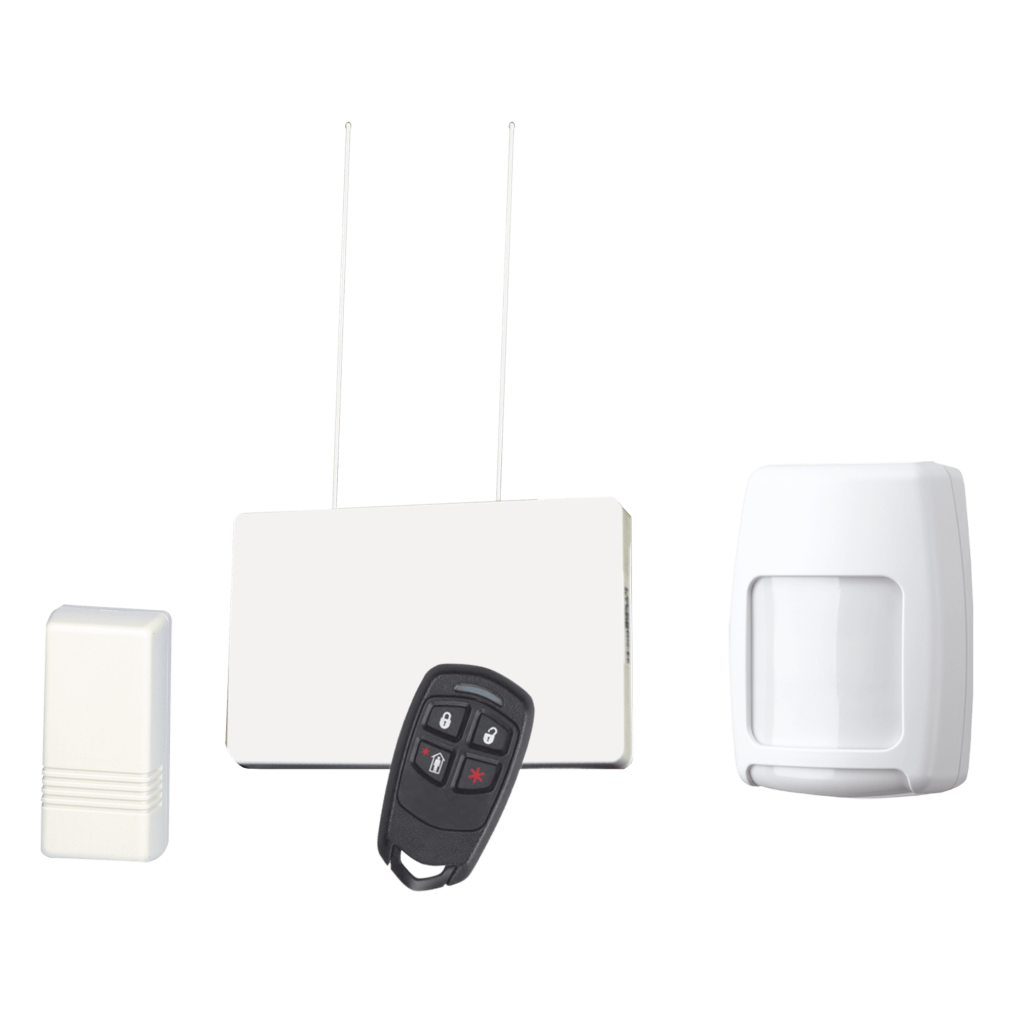 Kit Inalámbrico para Panel de Alarma / Receptor RF / 4 Contactos Magnéticos / Detector PIR con Anti-Mascotas / Control Remoto 4 Botones — HONEYWELL HOME RESIDEO · SKU KITRFHII