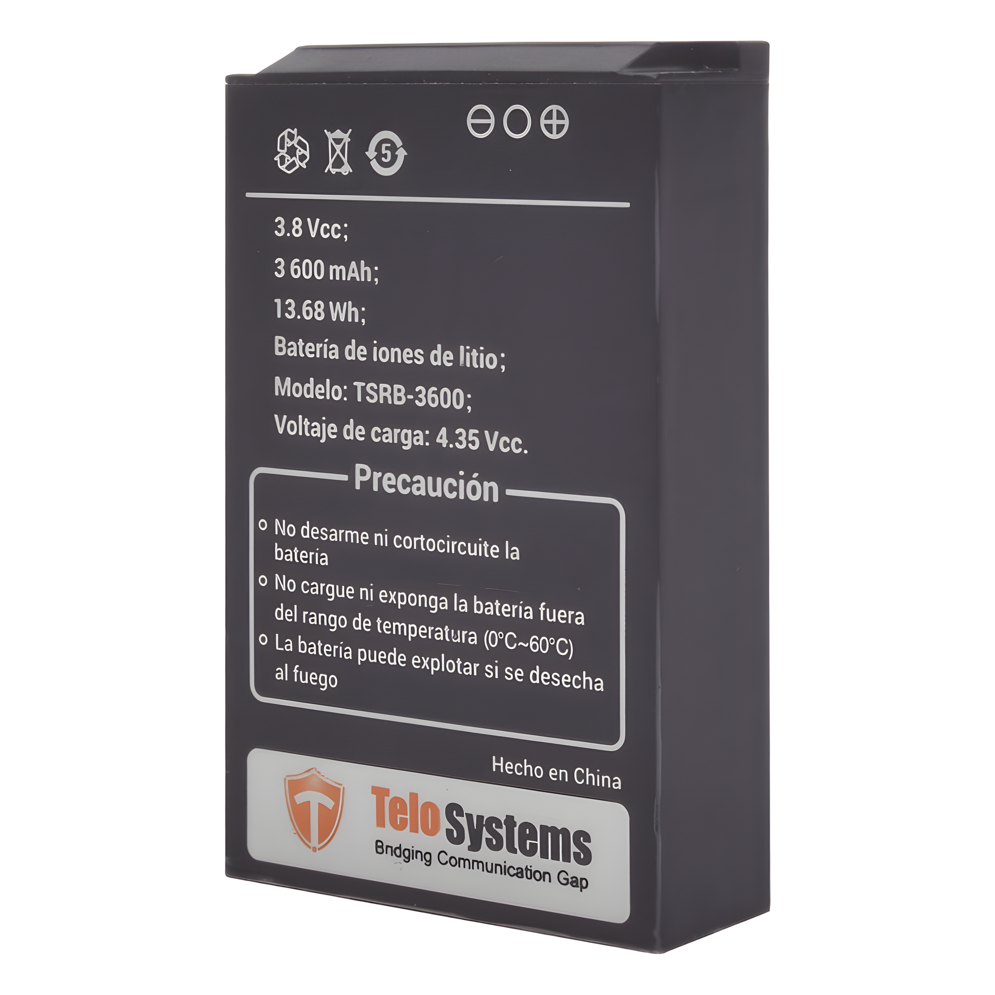 Batería Li-Ion / 3600 mAh / 13.68 Wh / 3.8 VCC / Compatible TE580PLUS — TELOX · SKU TSRB-3600