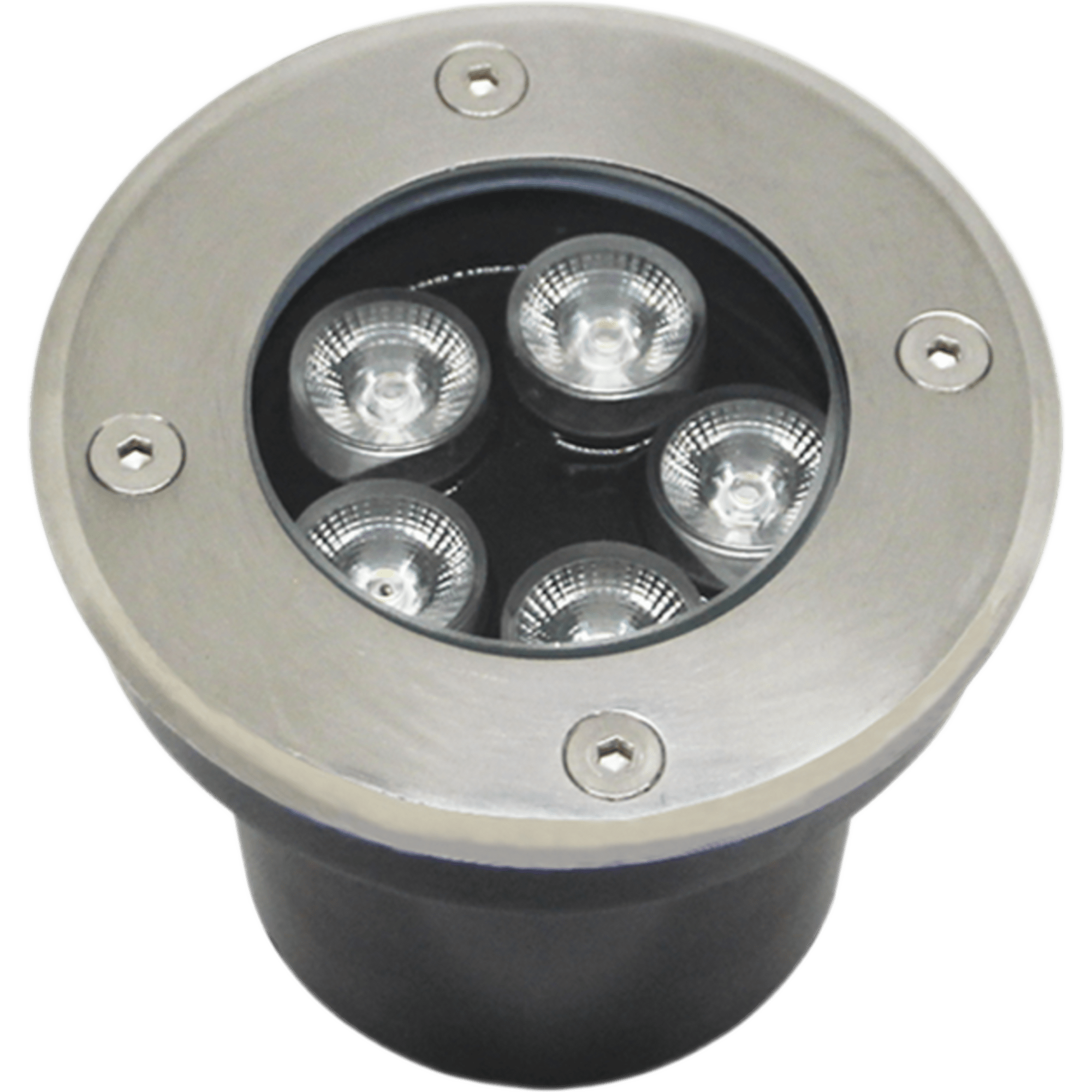 Luminario Empotrar en Piso / Uso en Exterior IP66 / Multivoltaje 110-240V~ 60Hz / Temperatura de Color 6500K  / Ángulo de Luz 36° / Aleación de Aluminio y Vidrio Templado / No Dimeable