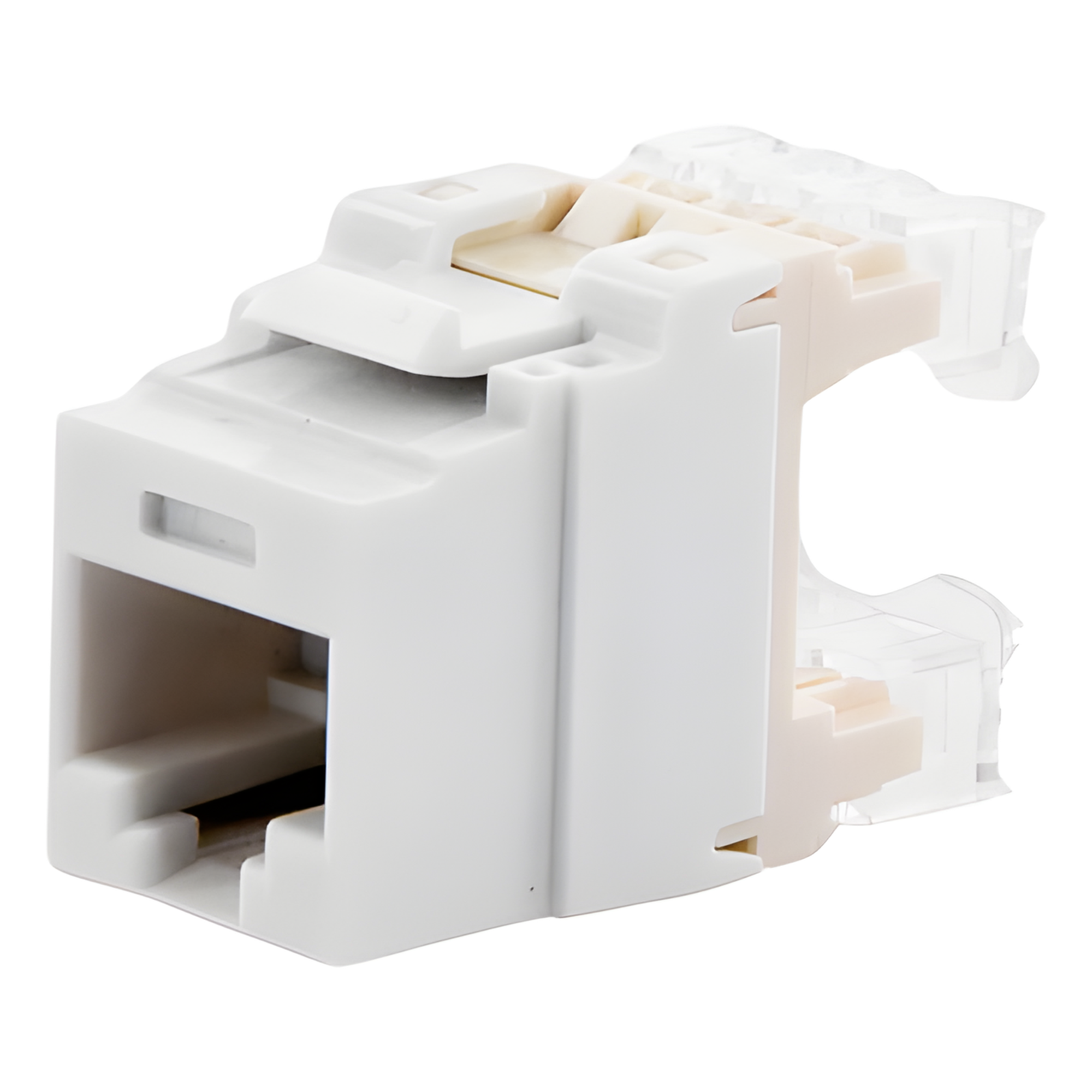 Jack Keystone / Cat 5e / RJ45 / Terminación 110 / T568A/B / 1 Puerto / Blanco