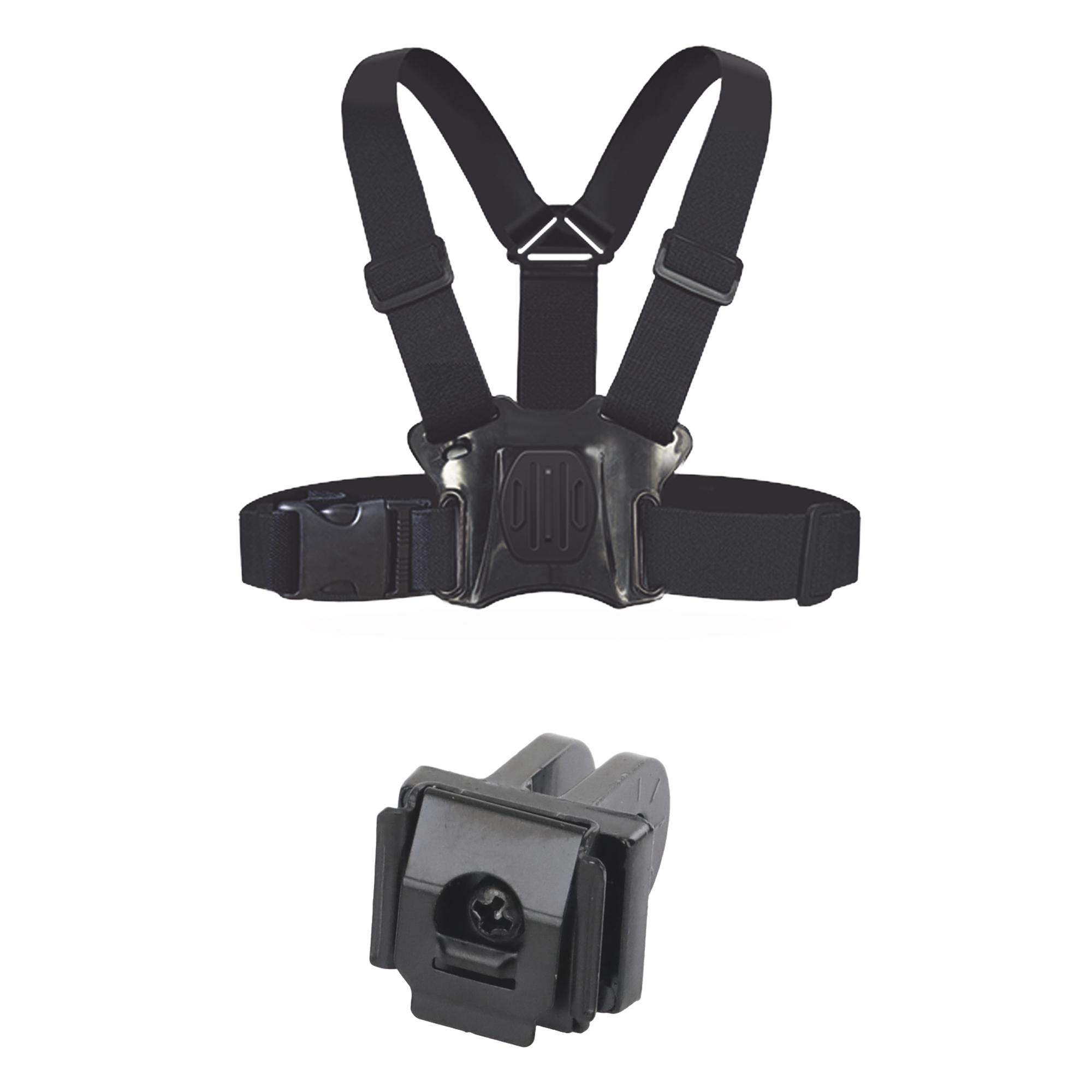 Arnés de Pecho / Hebilla Telescópica Ajustable / Conexión Enchufable / Color Negro / Incluye Adaptador — HIKVISION · SKU DS-MH1711-HM/K