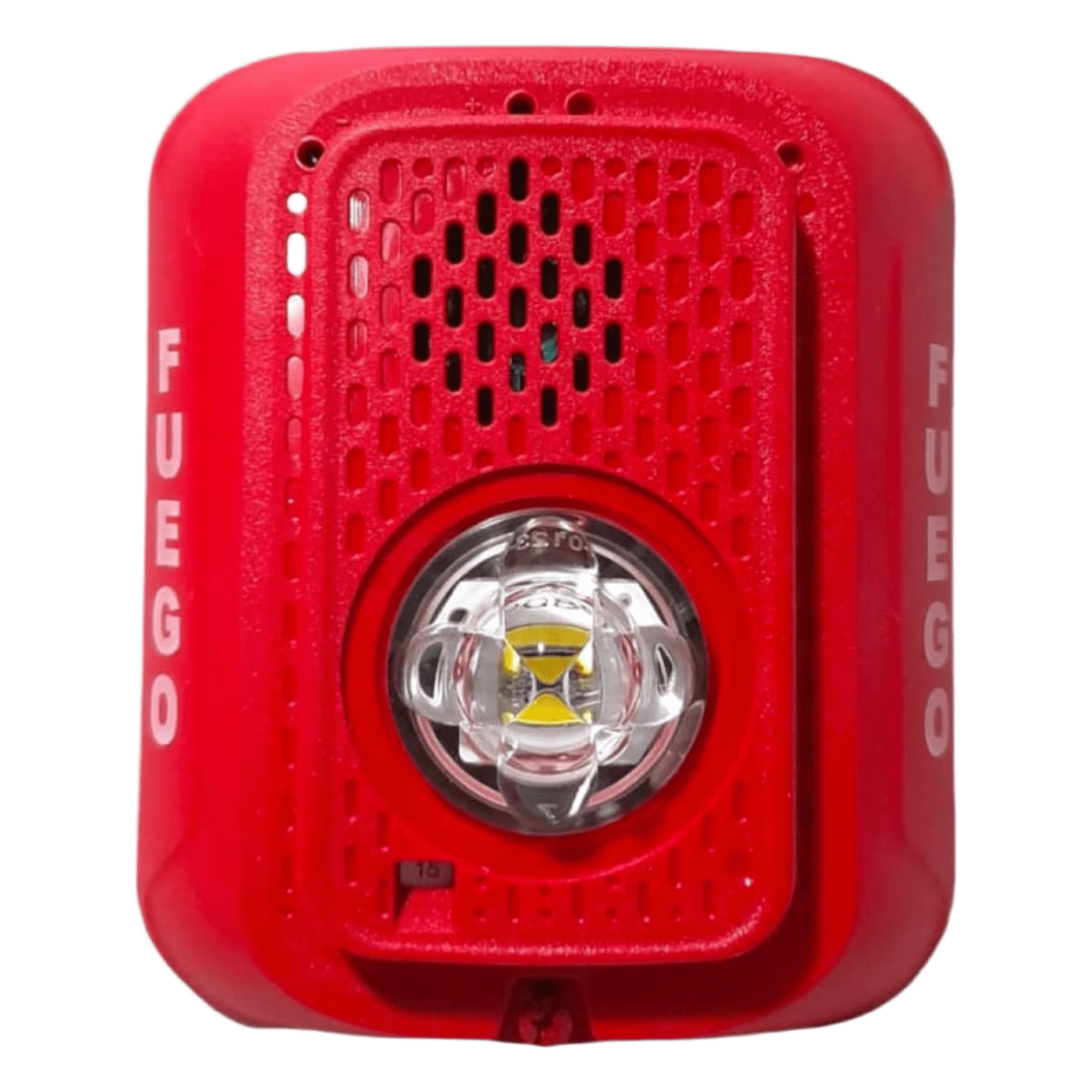 Sirena con Estroboscopio LED / 2 Hilos / Montaje en Pared / Candela Seleccionable 15-185 cd / Marcaje FUEGO / Compatible SpectrAlert — SYSTEM SENSOR · SKU P2RLEDSP