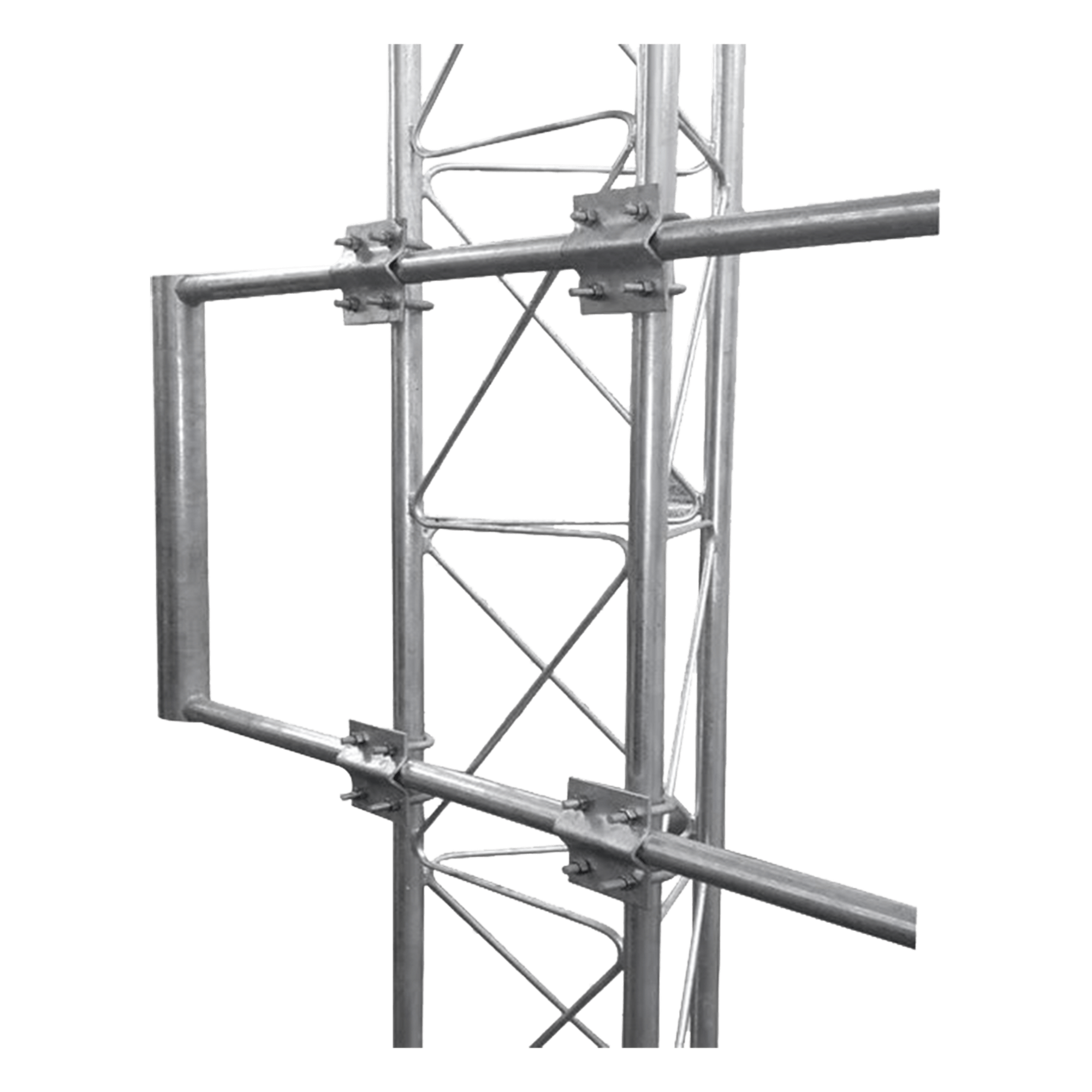 Brazo para Torre / Acero ASTM A-36 / Galvanizado en Caliente / Tubo 2" Ced 30 / Largo 170 cm (5.6 ft) / Ajustable 30 a 100 cm (11.8 a 39.4 ft) — SYSCOM TOWERS · SKU S-BLUE-G