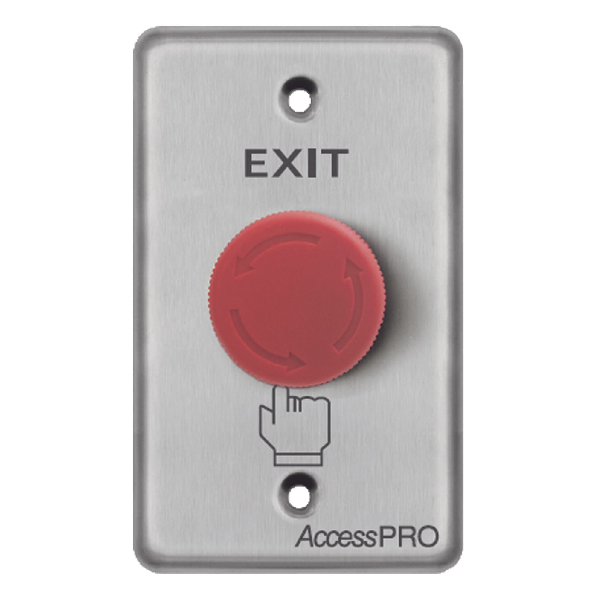Botón de Paro de Emergencia / Enclavado / NC-COM-NO / 10A 125-250 VCA / Acero Inoxidable / 115 x 70 mm — ACCESSPRO · SKU APBSEMC