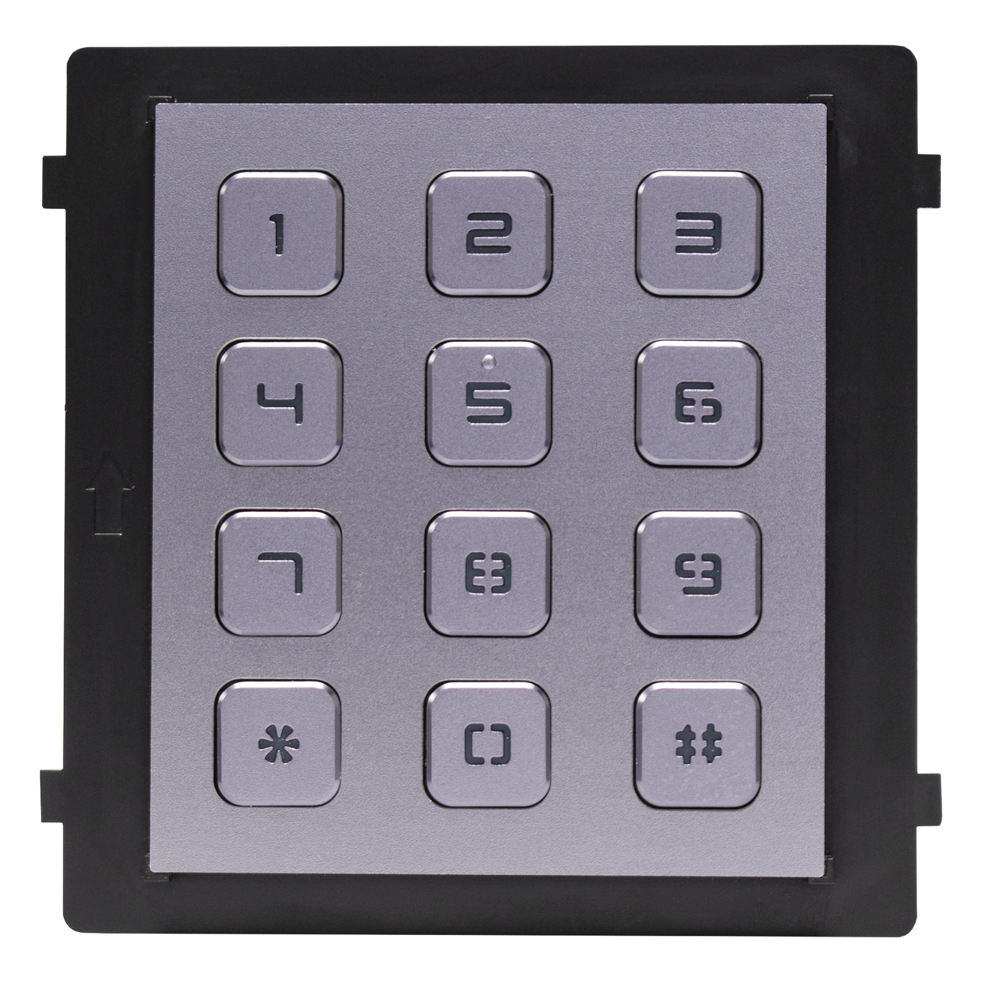 Módulo de Teclado para Frente de Calle / Apertura por Código / Llamada a Monitor / IP65 / Aluminio / -40 °C a +55 °C (-40 °F a 131 °F) — HIKVISION · SKU DS-KD-KP