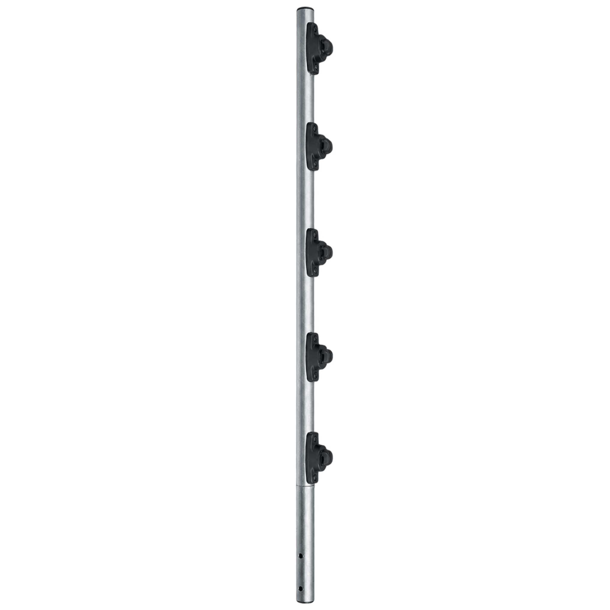 Poste de Paso / Tubo de Acero Galvanizado / Diámetro 1" / Longitud 120 cm / 5 Aisladores / Sin Pintar / Peso 0.9 KG