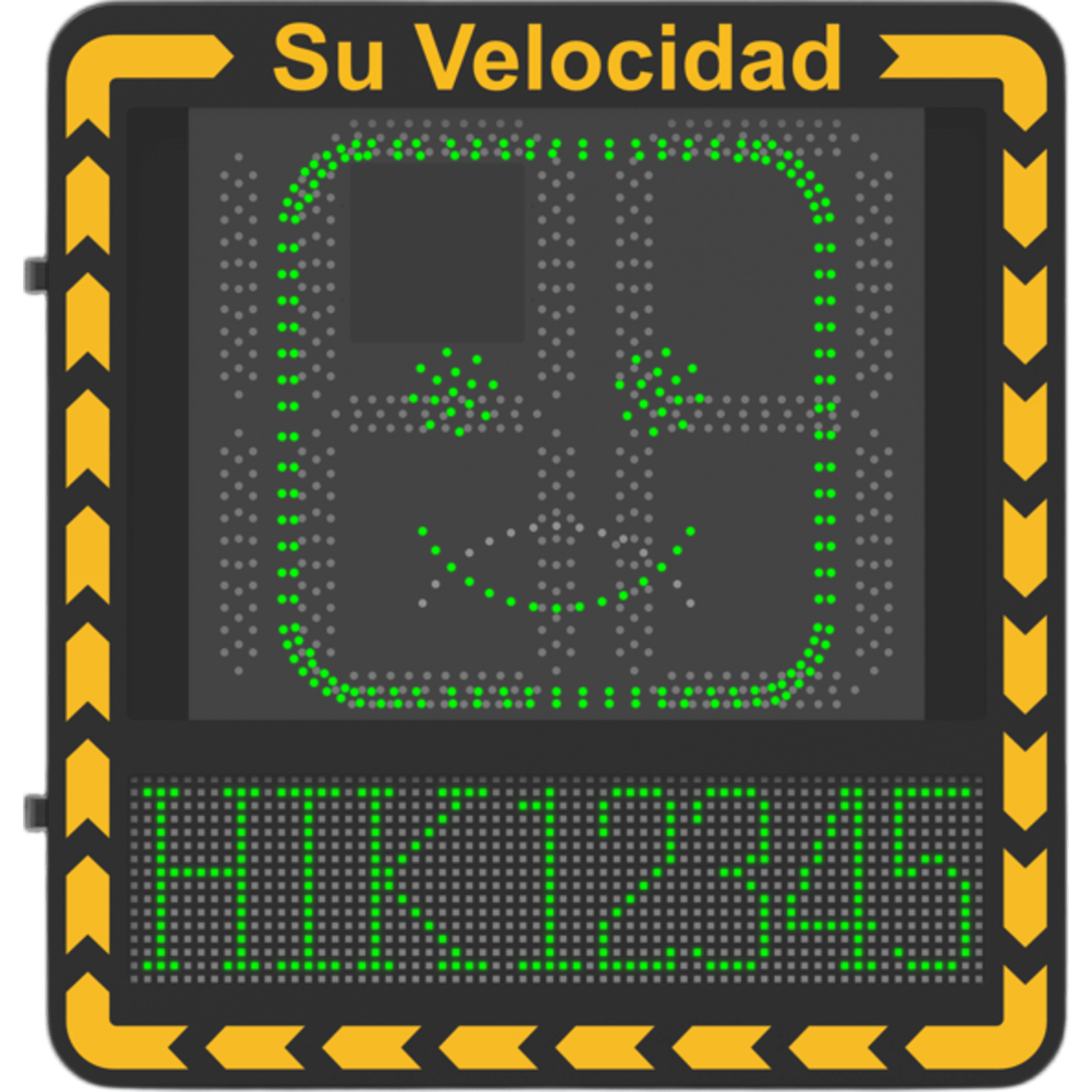 Display LED para Control de Velocidad / Alcance Visual 100 m (328 ft) / Indicación por Código de Colores / IP66 / Wi-Fi y Ethernet / Radar Compatible — HIKVISION · SKU YJP7681-188-NR