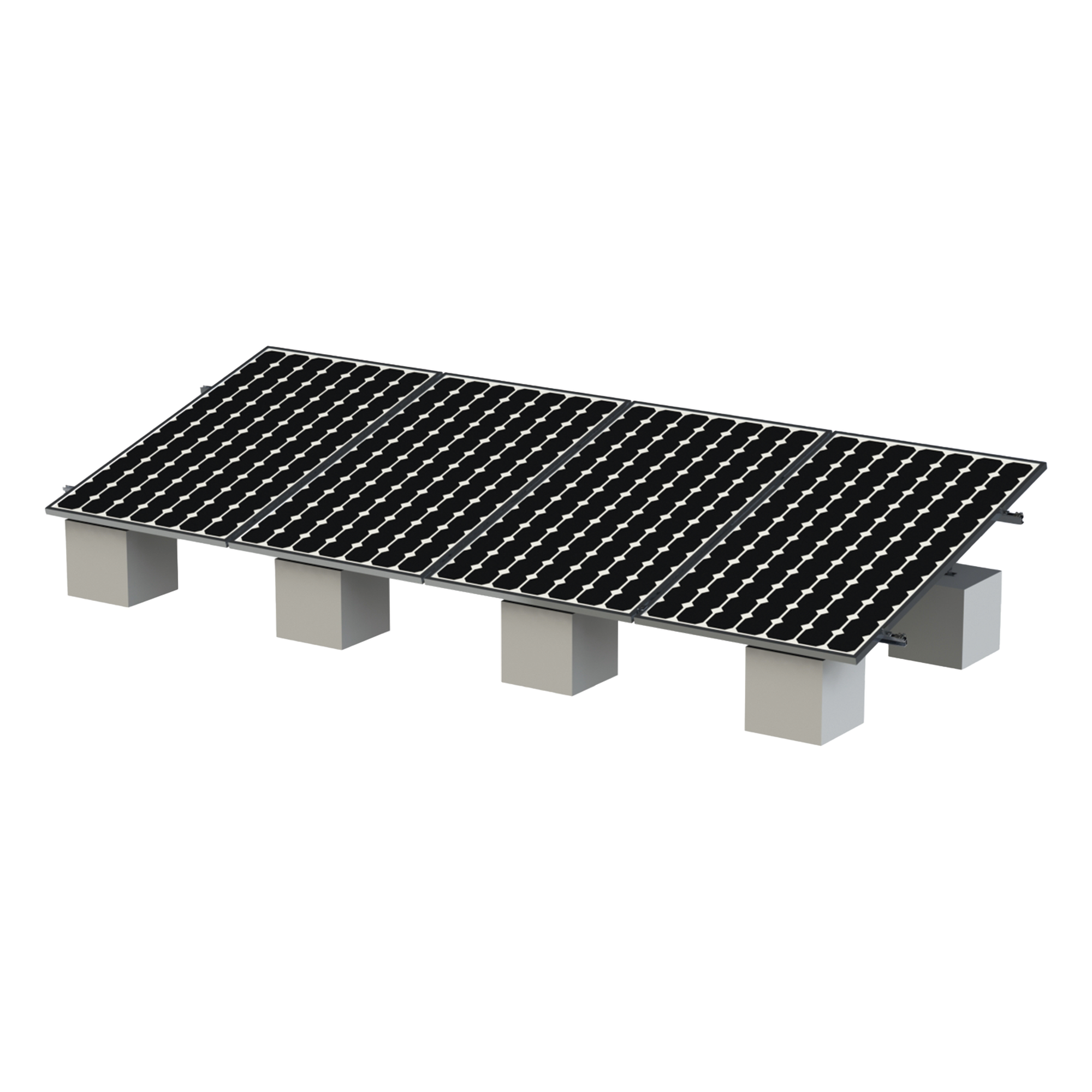 Kit de Montaje Fotovoltaico / 4 Módulos 30-35 mm / Riel No.8 / Viento 136 km/h (84.5 mph) / Inclinación 20° a 45° / Longitud 5400 mm (17.7 ft) — EPCOM POWERLINE · SKU VEKTOR8R