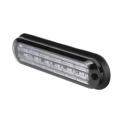 Luz Auxiliar Ultra Brillante IP67 de 6 LEDs, Color Claro, con mica transparente y bisel negro