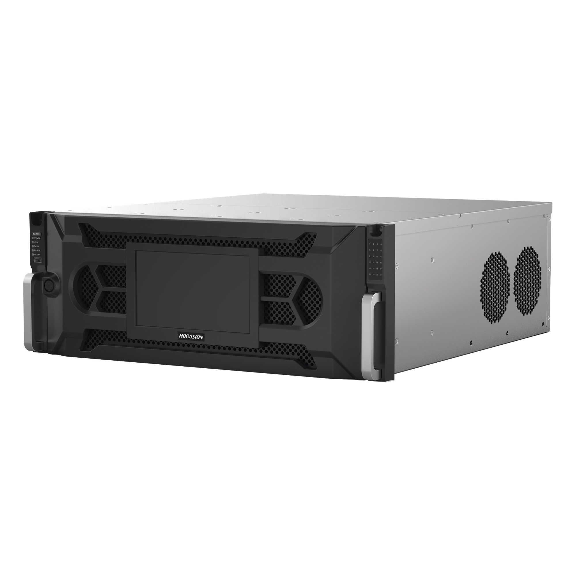 NVR IP / 128 Canales / 12 Megapixel (4K) / 24 Bahías HDD / Throughput 512 Mbps / RAID Hot Swap / Reconocimiento Facial 500,000 Rostros — HIKVISION · SKU IDS-96128NXI-I24(C)