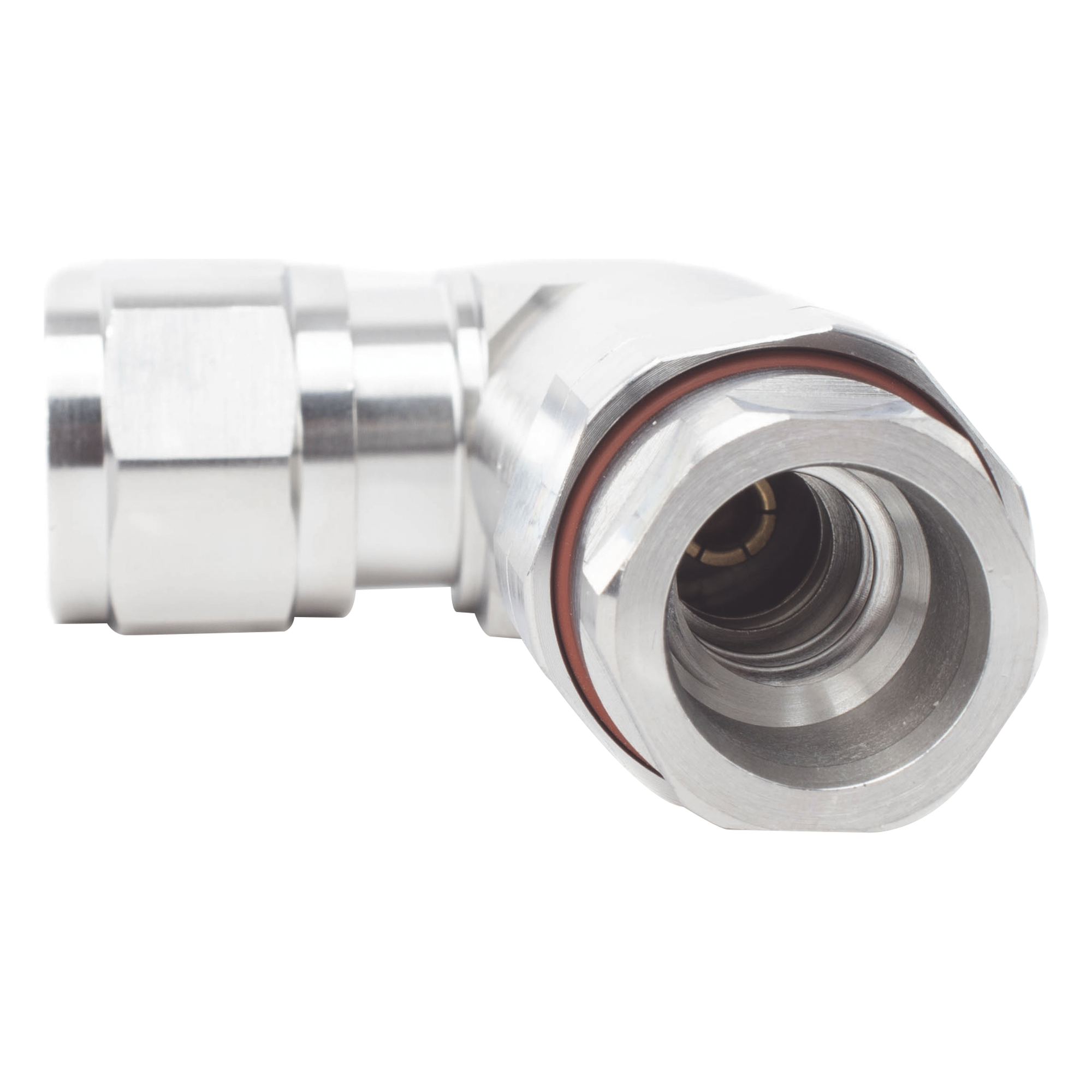 Conector RF N Macho / Ángulo Recto / IP68 / 50 Ω / 0–10200 MHz / Cable 1/2" (12.7 mm) / 500 Ciclos
