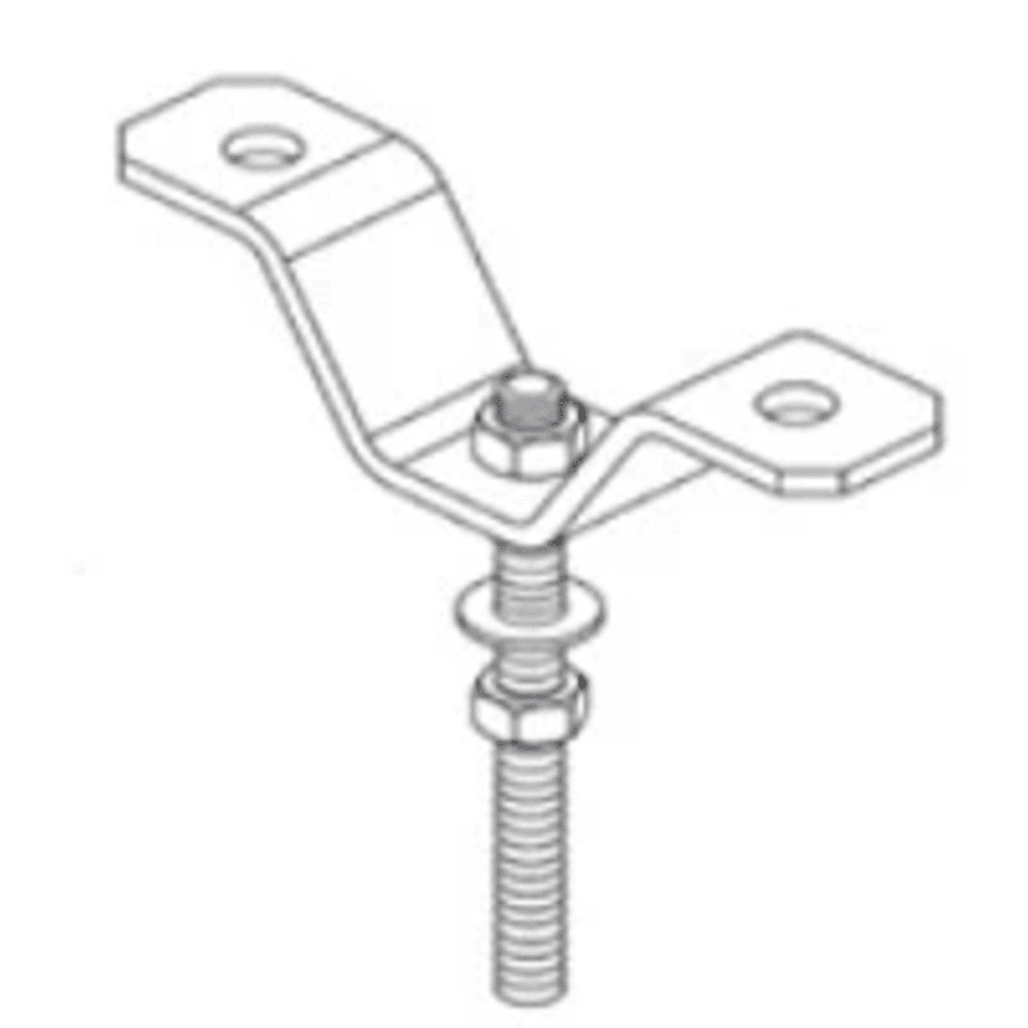 Clip U para fijar barra roscada de  1/2" (13 mm). 