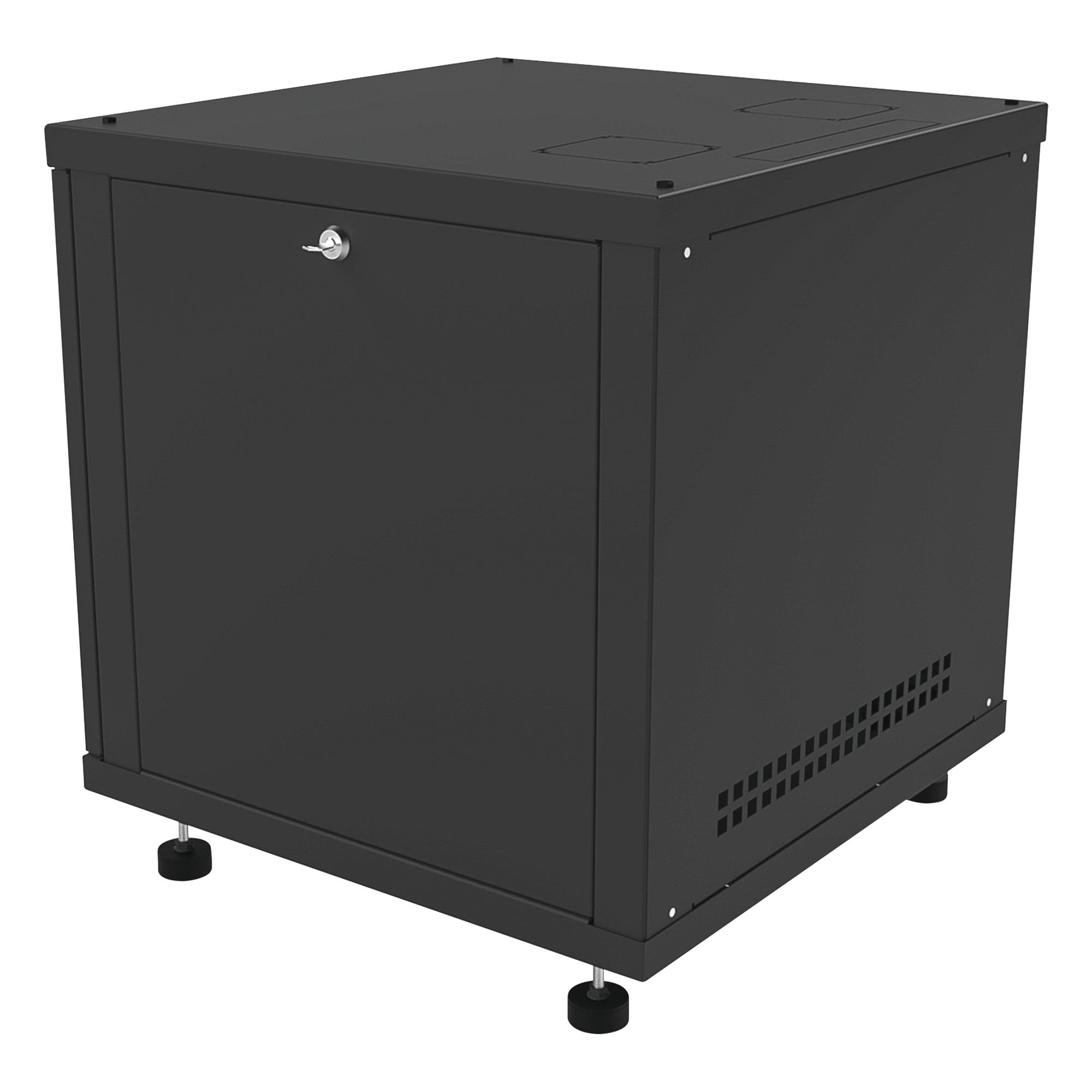 Gabinete de Piso / 12UR / 638 mm Profundidad / 276 kg Carga / Acero ANSI/TIA RS-310-D / Puerta Cristal Templado
