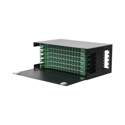 Distribuidor de Fibra Óptica con Bandejas Deslizables, Vacío, 19 Pulgadas, Acepta 72 Adaptadores LC Duplex o LC Simplex o 72 SC Simplex, 4U