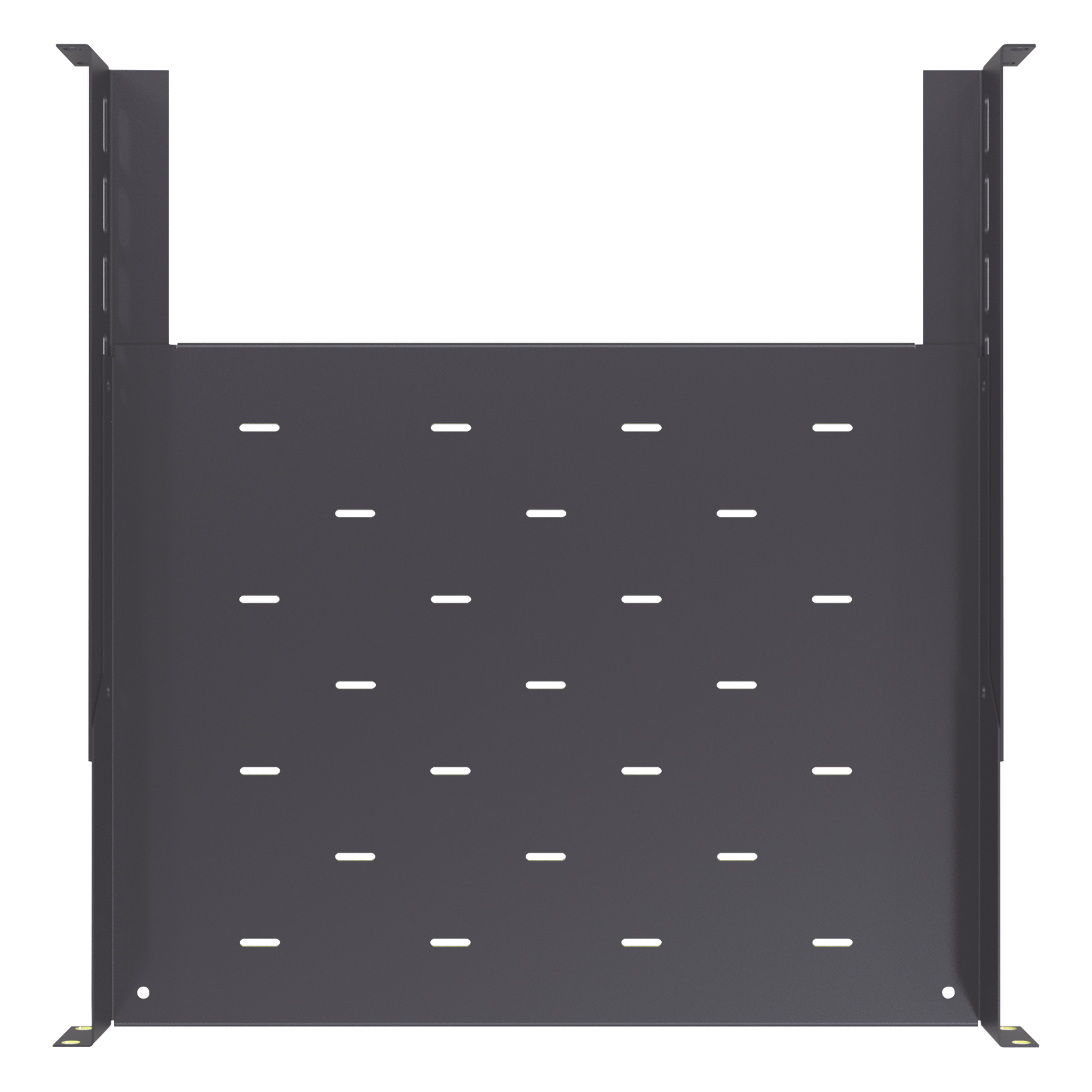 Charola para Rack / 1U / Profundidad Ajustable 347 a 489 mm (1.14 a 1.60 ft) / Carga 20 kg / 4 Postes / Acero Calibre 16-18