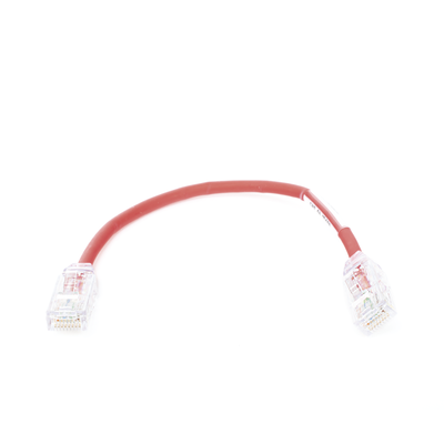 Cable de Parcheo UTP, Cat6A, Diámetro Reducido (28 AWG), CM/LSZH, Color Rojo, 20.3 cm (8 Pulgadas)