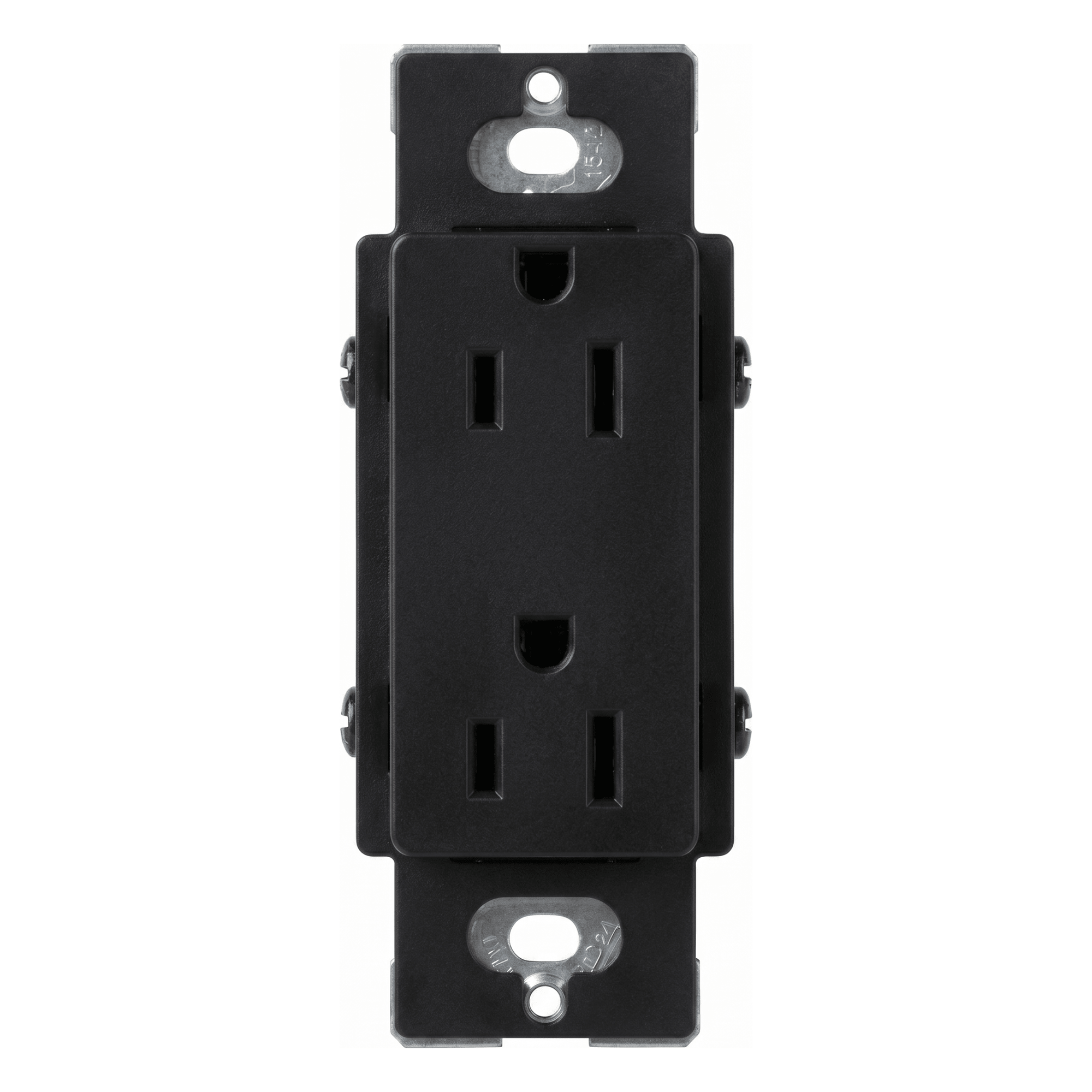 Tomacorriente Dúplex / 15 A / 125 V / Apertura Designer / Acabado Negro Brillante / Instalación en Caja Estándar — LUTRON ELECTRONICS · SKU CAR15BLS