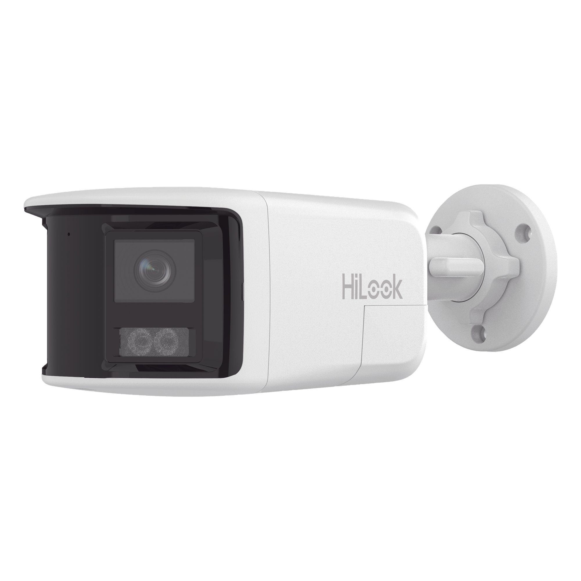 Cámara Bala IP / 8 Megapixel / Imagen Panorámica 180° / Dual Light 30 m (98.4 ft) / PoE / Audio Bidireccional / IP67 — HiLook by HIKVISION · SKU IPC-B480HAD-LUF/SL