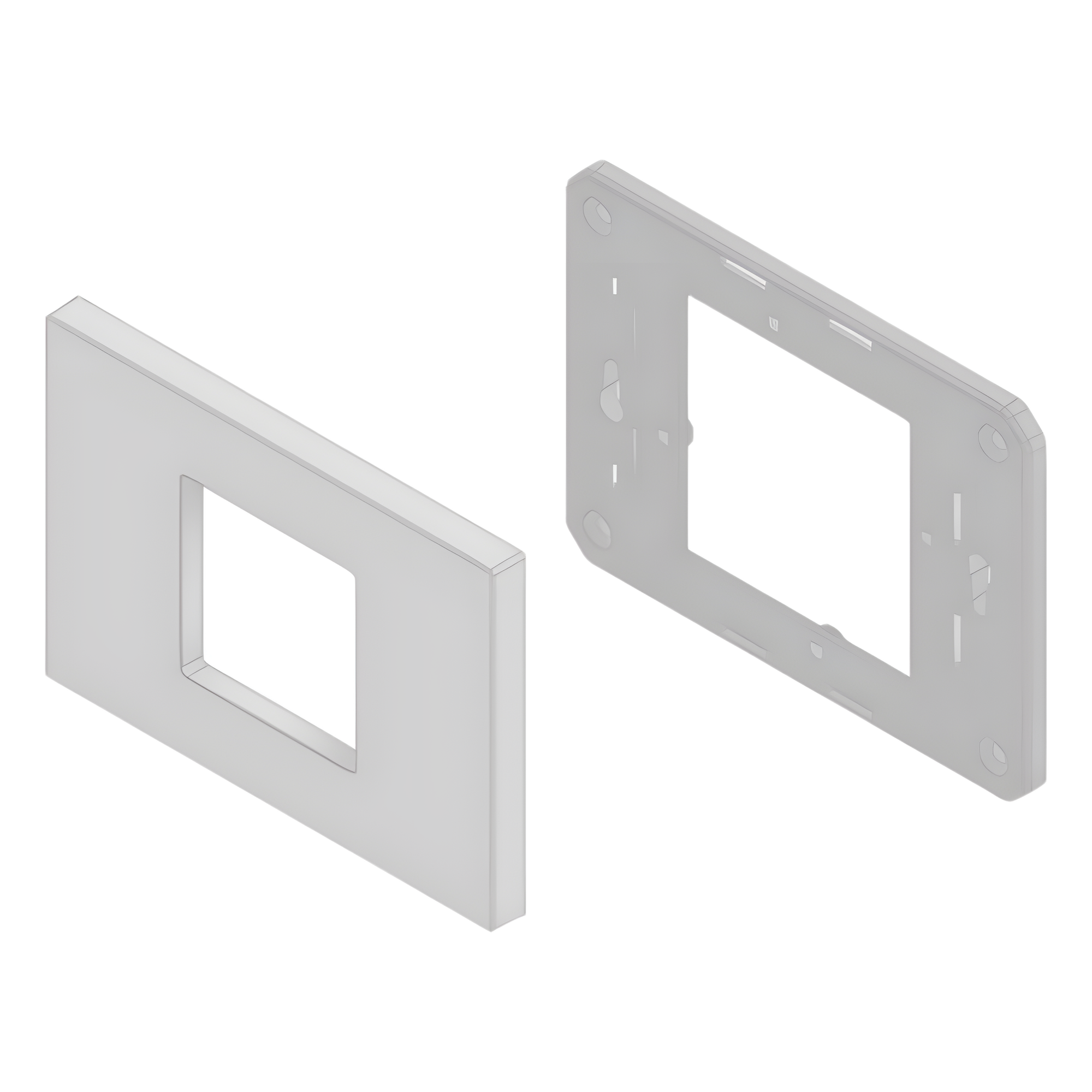 Embellecedor para Caja Americana / ABS Antimicrobiano / Blanco con Efecto de Contraste / 84x120x8.5 mm / Colocación sin Herramientas — IBERNEX · SKU NX0068LT