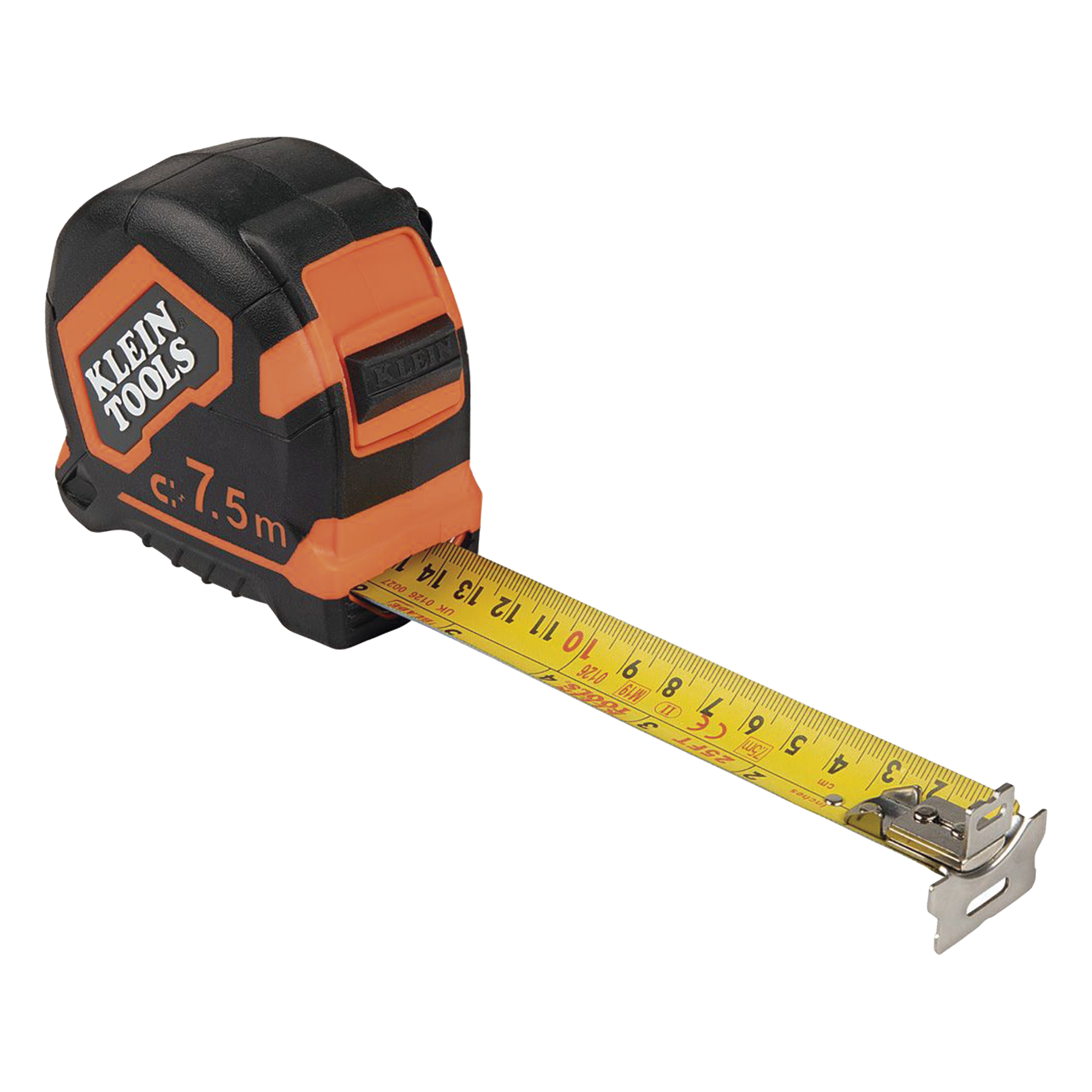 Flexómetro Profesional / 7.5 m (24.6 ft) / Gancho Doble Magnético / Cinta Bifaz Imperial-Métrica / Freno de Alta Velocidad / Revestimiento de Nylon — KLEIN TOOLS · SKU 9375
