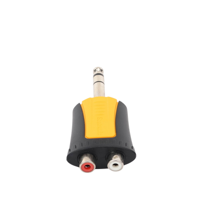 Conector Estéreo |  1/4in - 2 x RCA hembra | Adaptador de Carcasa de Plastico |