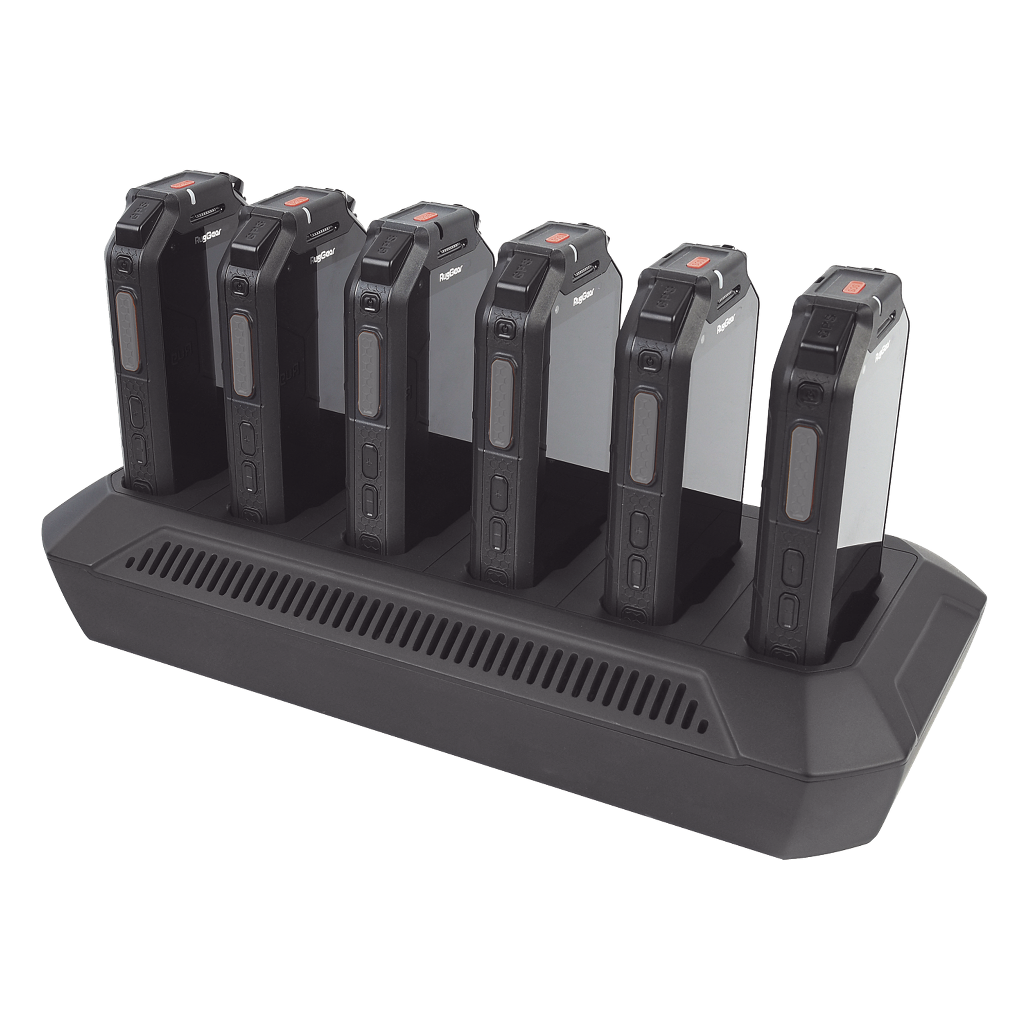 Multi-Cargador de Escritorio / 6 Ranuras / 5V 2A por Puerto / 100-240V / 1.05 x 0.49 x 0.18 pies — RUGGEAR · SKU 25027300