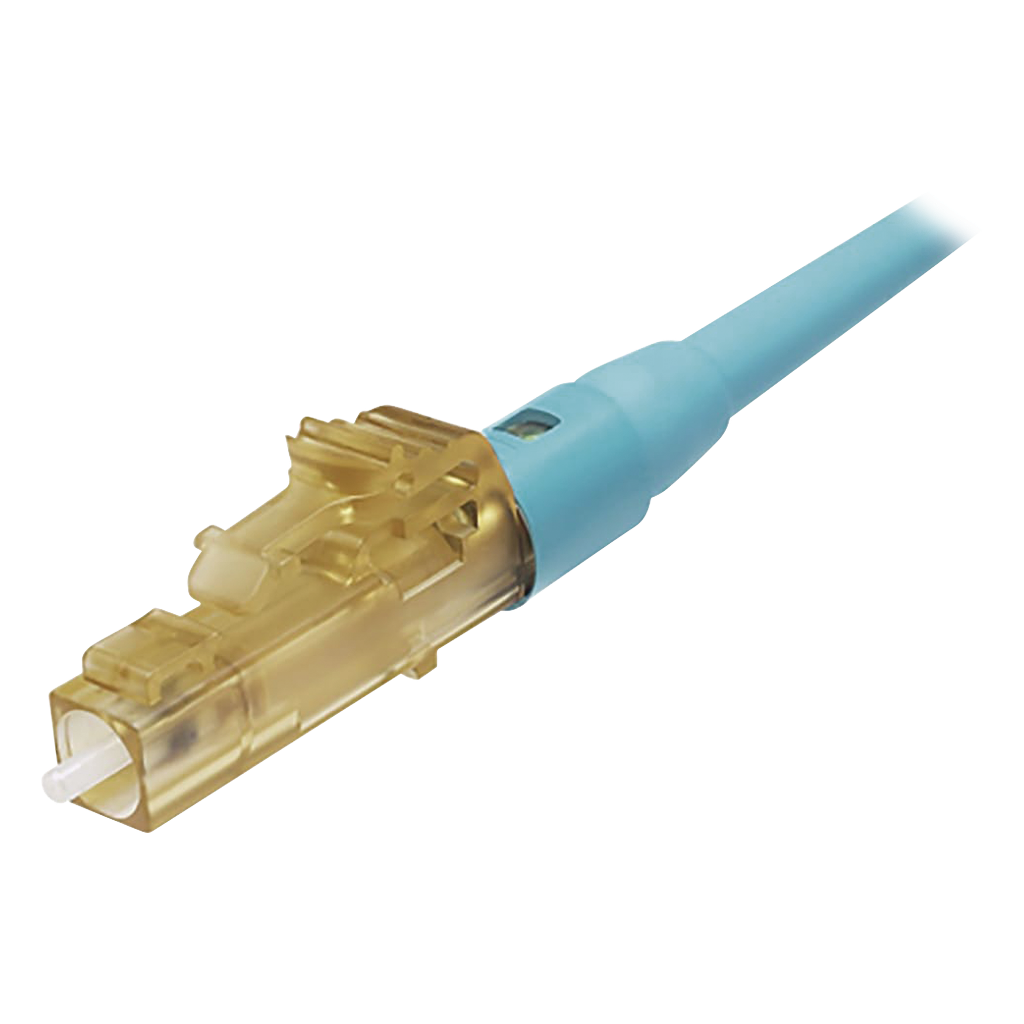 Conector de Fibra Óptica / LC Simplex / Multimodo 50/125 OM3-OM4 / Pre-pulido / Color Aqua — PANDUIT · SKU FLCSMCXAQY
