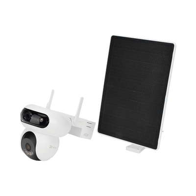 Cámara IP Solar / Doble Lente 4MP+4MP / Wi-Fi 6 / 4G LTE / Batería 10,400 mAh / Panel Solar 8W / IP65