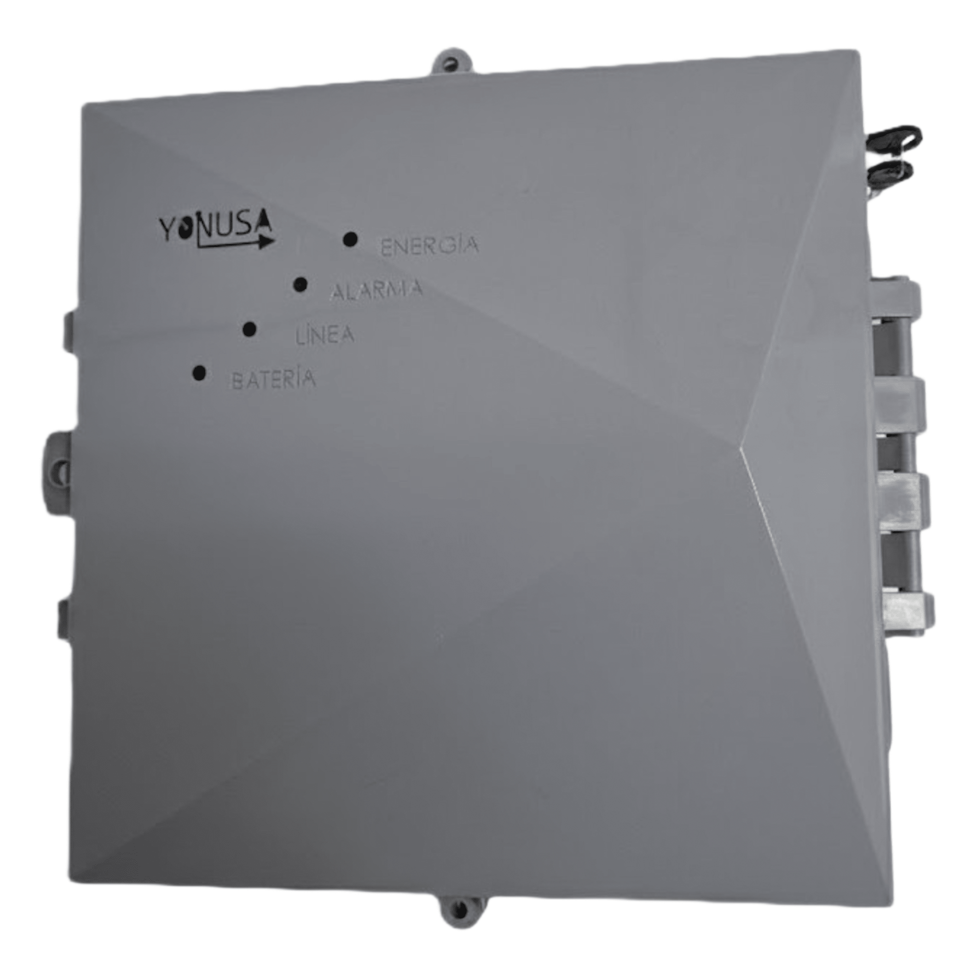 Energizador Perimetral / 10,000 Volts / 10,000 m (32,808 ft) Lineales / Alimentación AC 127-220V o Solar / Control Remoto RF 433 MHz / Respaldo Batería 5 Días — YONUSA · SKU SYS12000/127AFV3