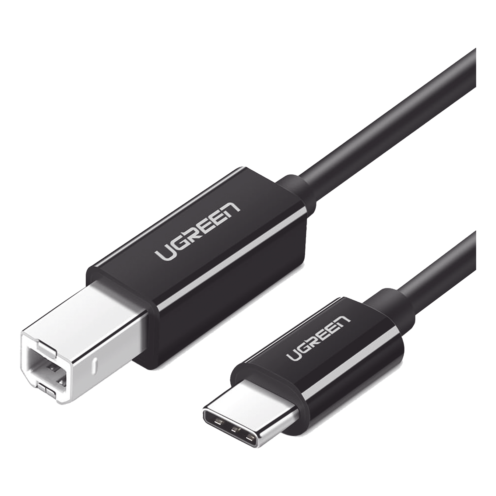 Cable USB-C a USB-B 2.0 / 1 m (3.3 ft) / 480 Mbps / Thunderbolt 3 / Blindaje EMI Triple / Plug and Play — UGREEN · SKU 50446