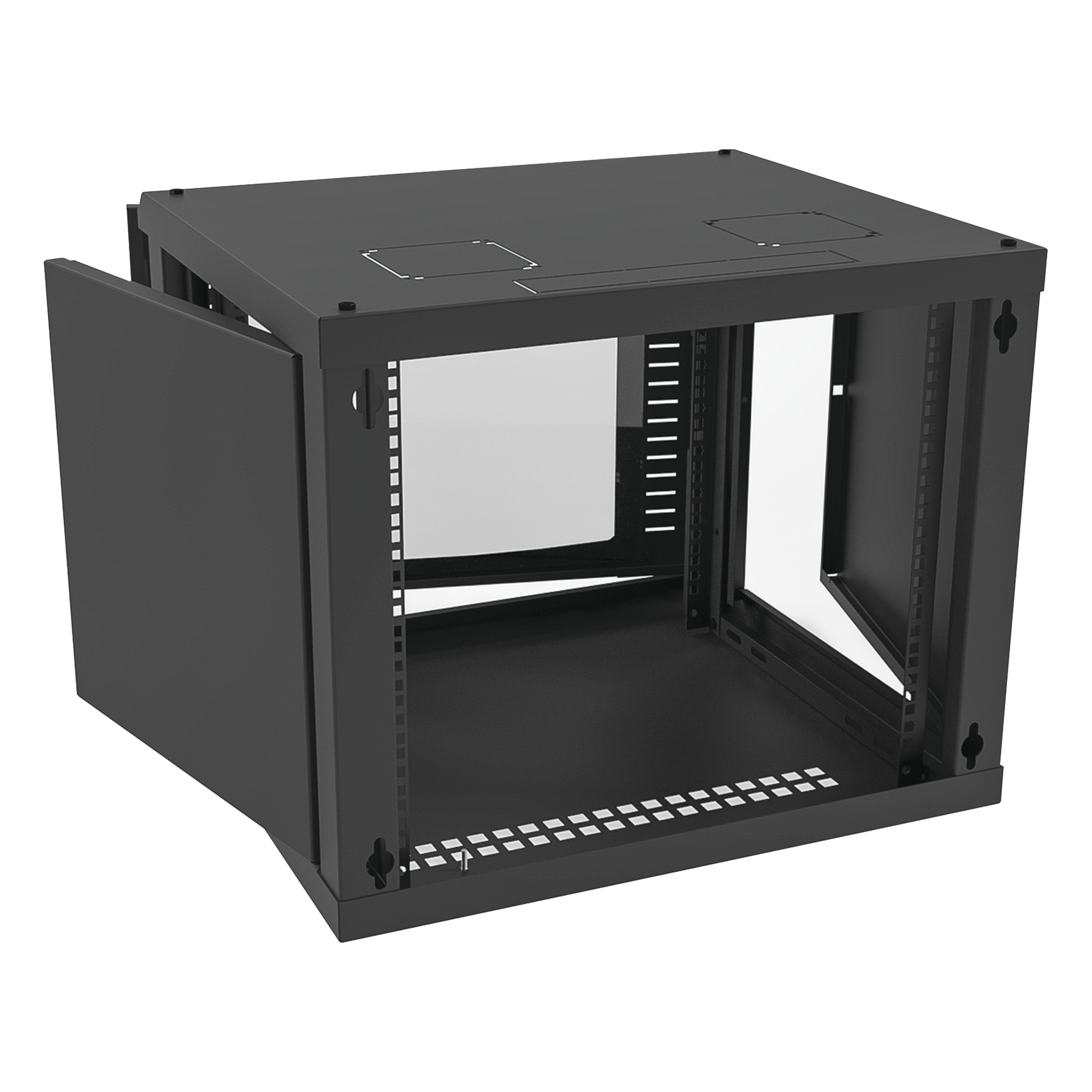 Gabinete para Montaje en Pared Fijo, con 9 Unidades de Rack, de 19in, Puerta de Cristal Templado, Fabricado en Acero