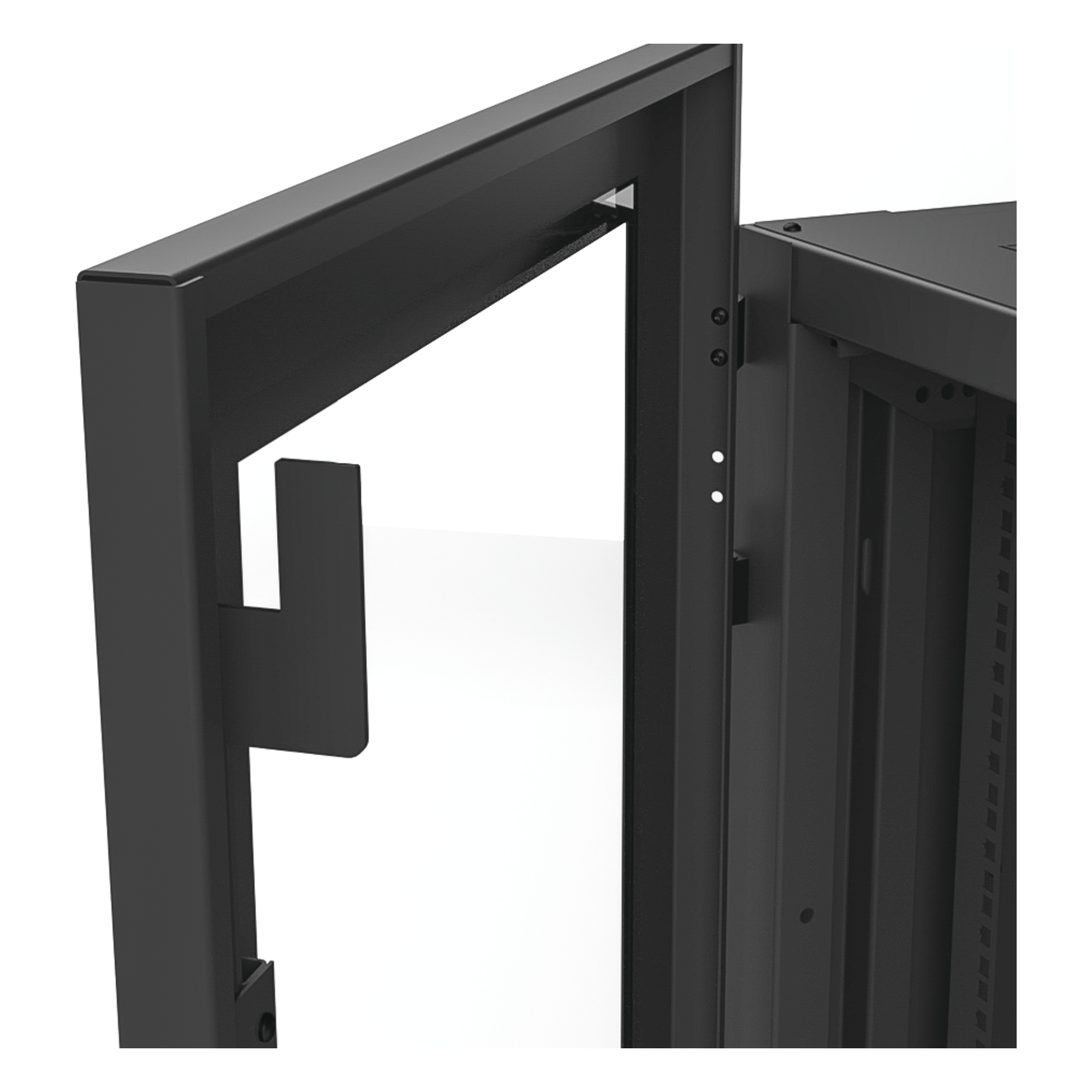 Gabinete Rack 19" / 42UR / 600 x 600 mm / Puerta Seguridad 3 Puntos / Cristal Templado / Laterales Desmontables